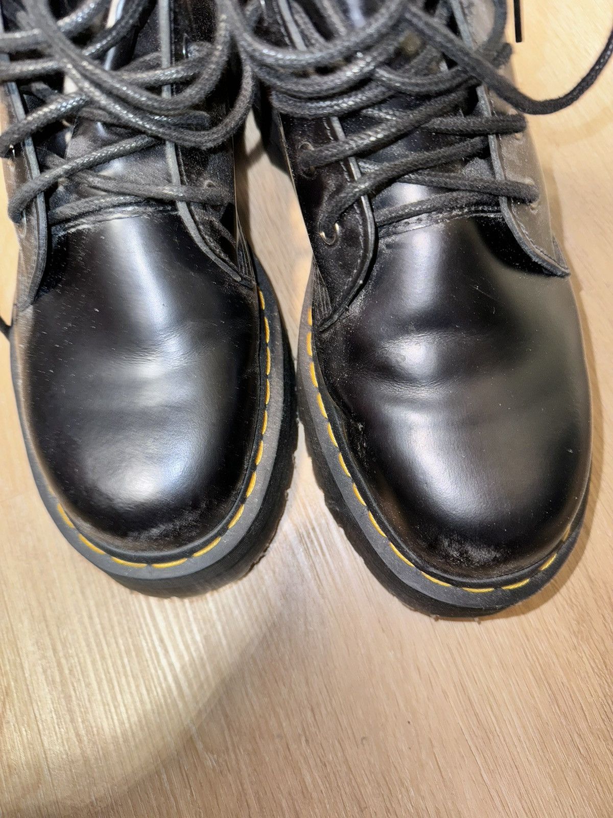 Dr. Martens Dr. Martens Black Polished Jadon Platform Boots Size US 11 / EU 44 - 6 Thumbnail