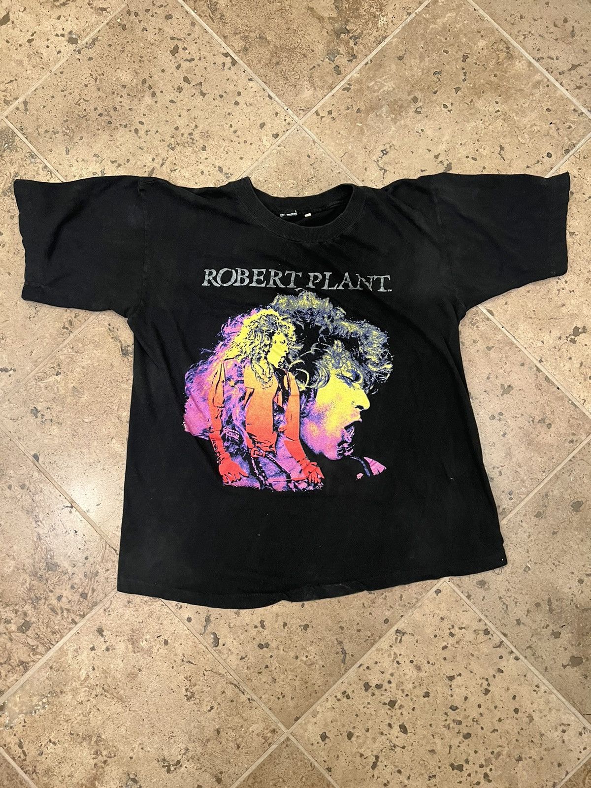 image of Vintage Nirvana Robert Plant T-Shirt in Black, Men's (Size Large)