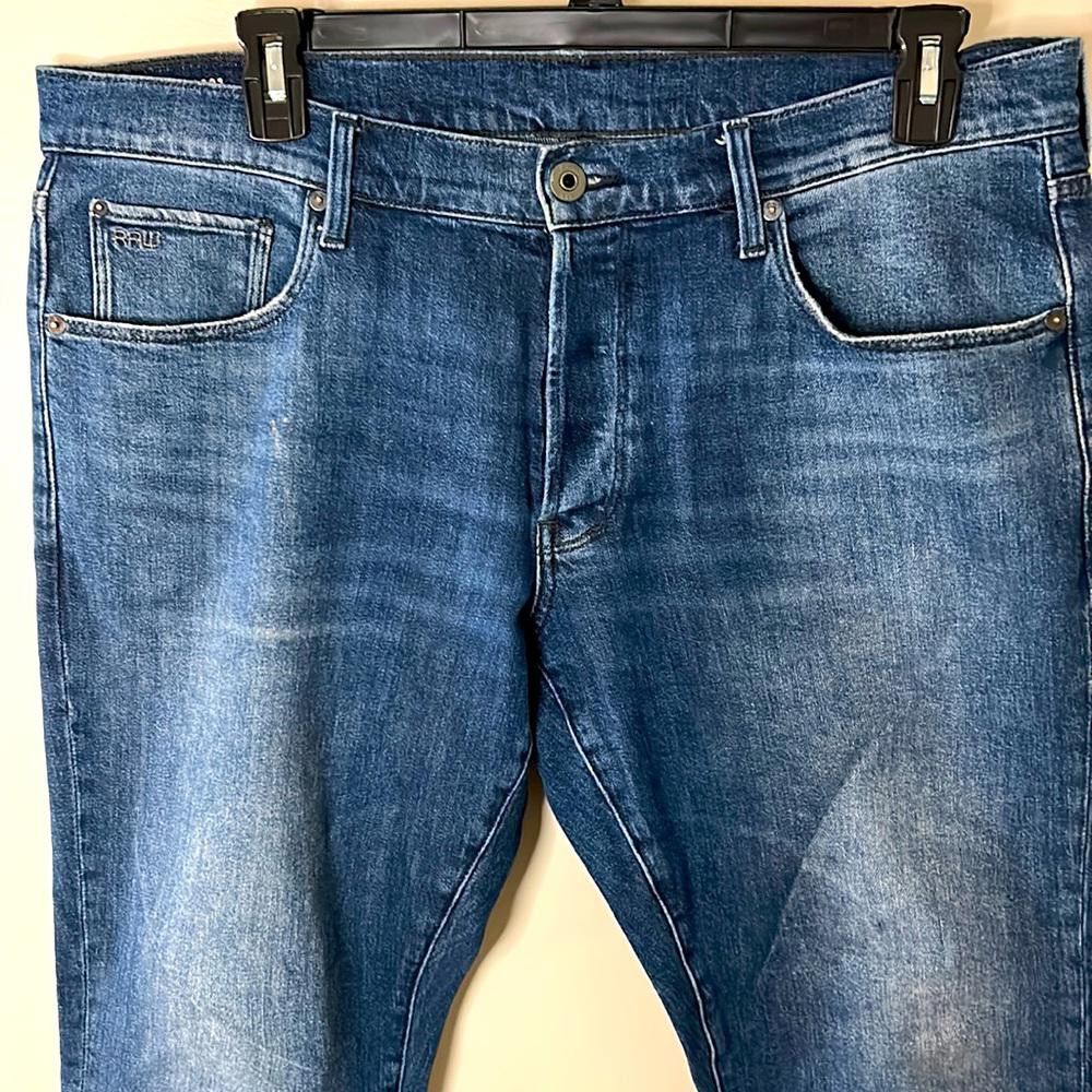 Designer G-Star RAW Straight Tapered 36/32 - 99% Ctn 1% el - med blue Size US 36 / EU 52 - 3 Thumbnail