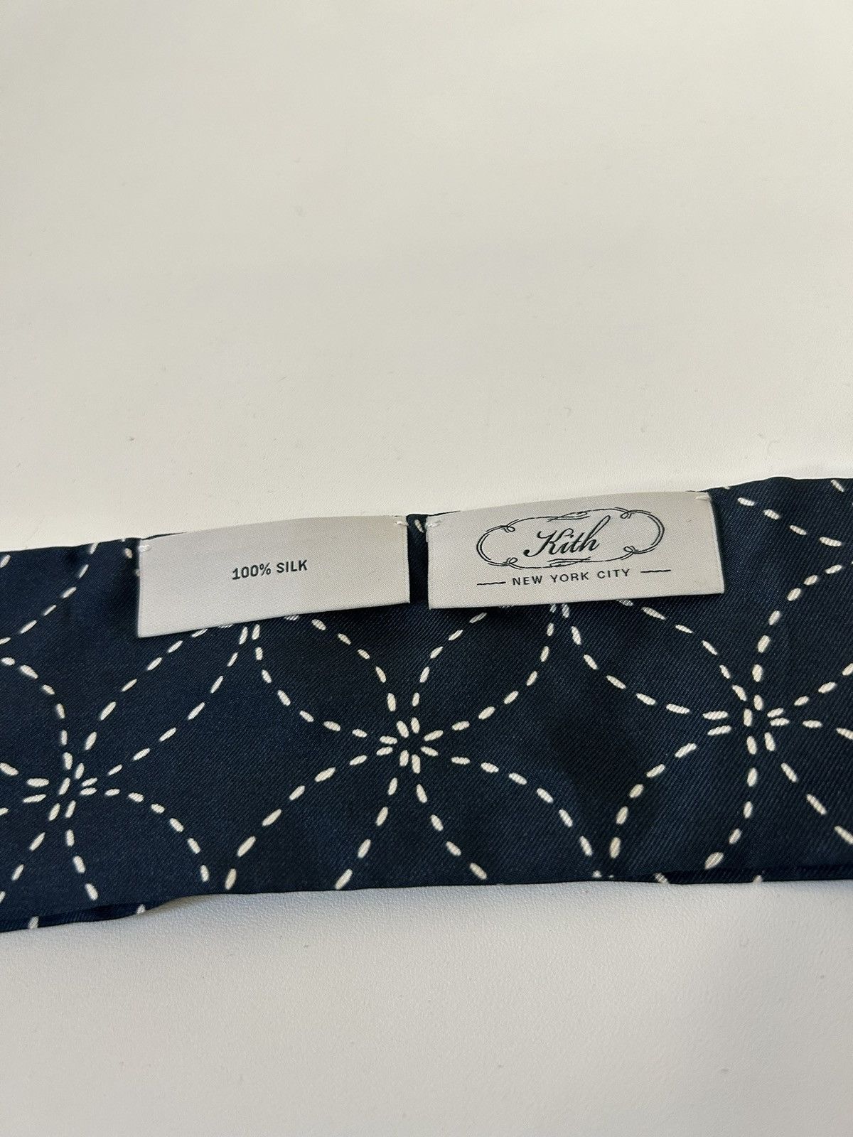 Kith Geometric Stitch Silk Tie Scarf - Nocturnal Size ONE SIZE - 5 Thumbnail
