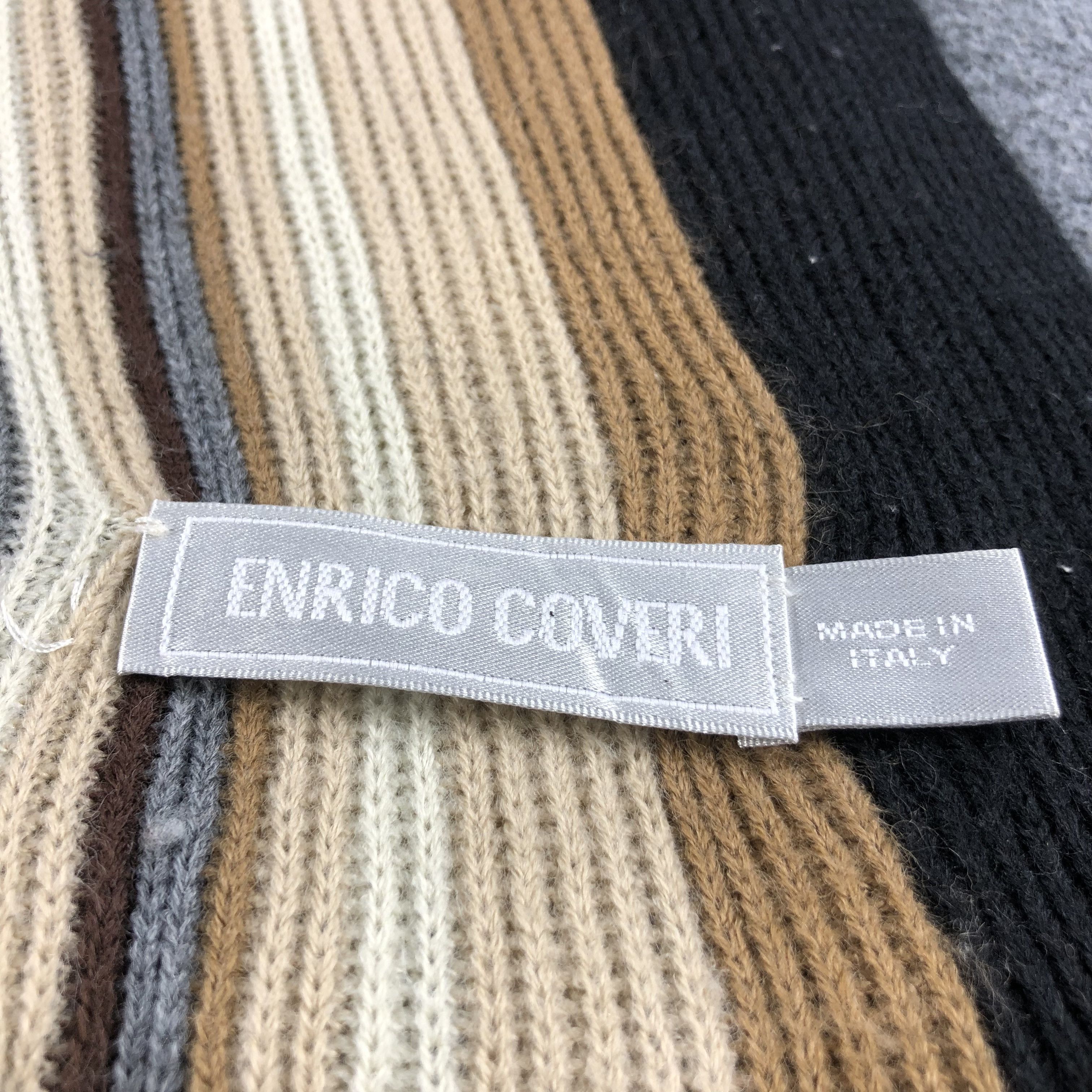 Enrico Coveri Enrico Coveri Striped Knit Scarf Muffler V676 Size ONE SIZE - 4 Thumbnail