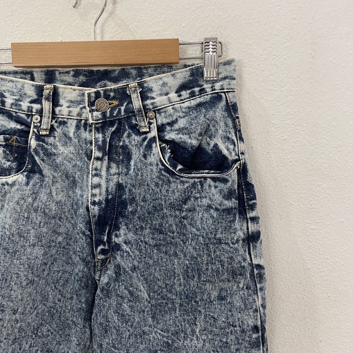 20471120 Vintage Fittz Acid Wash Denim Jeans Size US 27 - 2 Thumbnail
