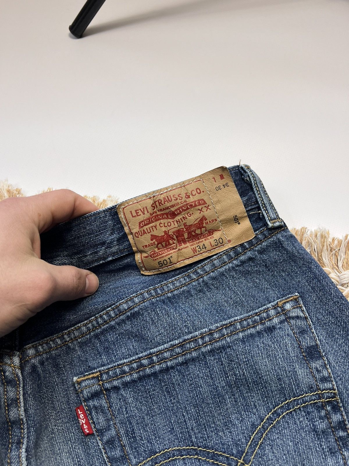 Levi's × Vintage Vintage 90s Levi's 501 Washed Light Blue Denim Jeans 36x30 Size US 36 / EU 52 - 9 Thumbnail