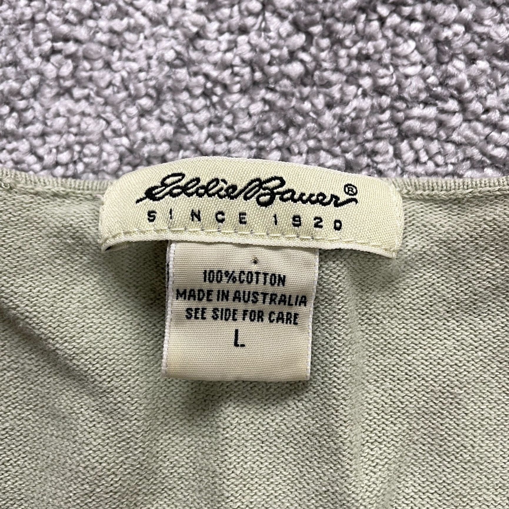 Eddie Bauer Eddie Bauer Women's Blouse Large Beige V-Neck 3/4 Sleeve Cotton Casual Top Size L / US 10 / IT 46 - 6 Thumbnail