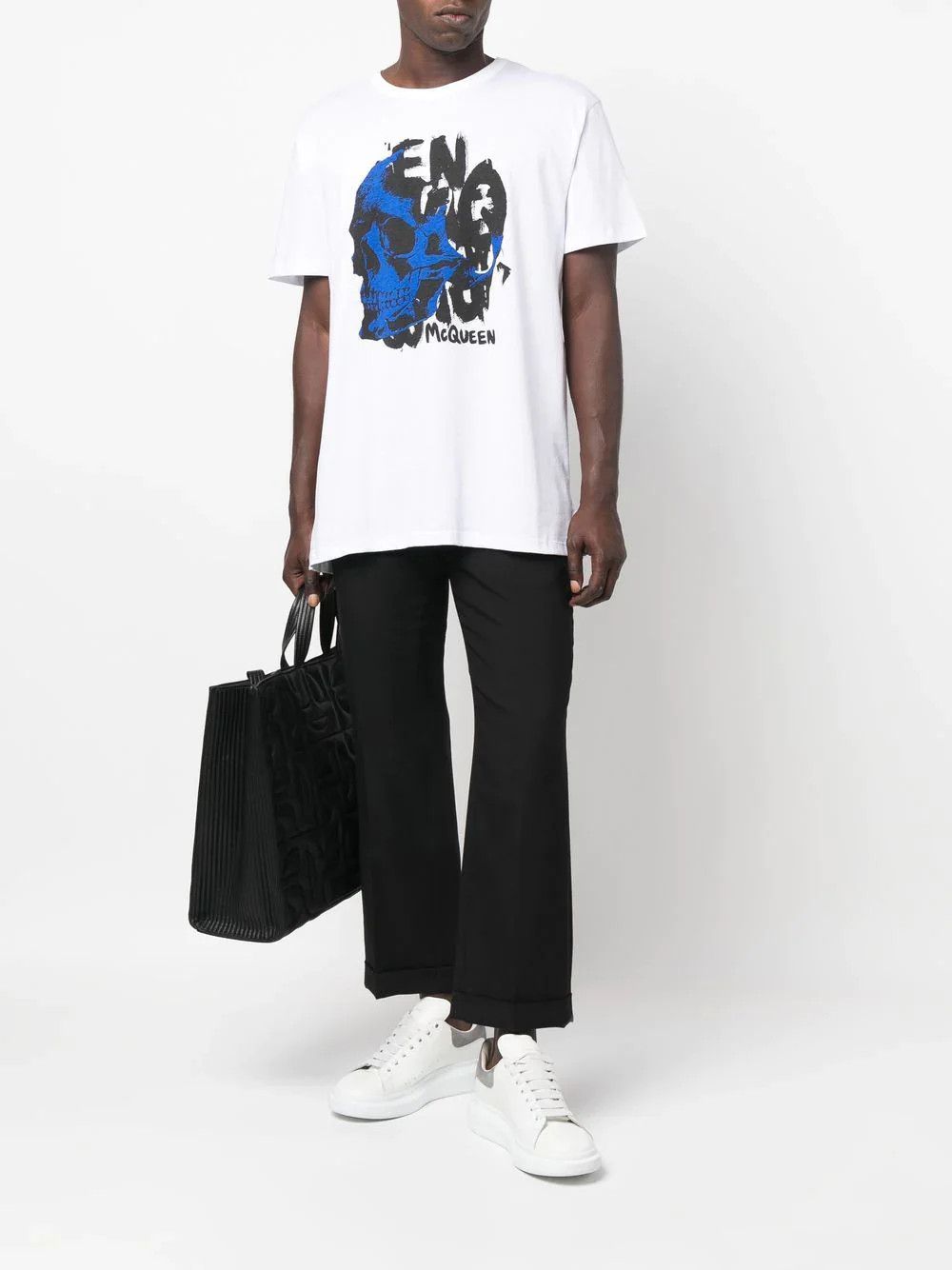 Alexander McQueen o1y1024 T-Shirt In White Size US L / EU 52-54 / 3 - 2 Thumbnail