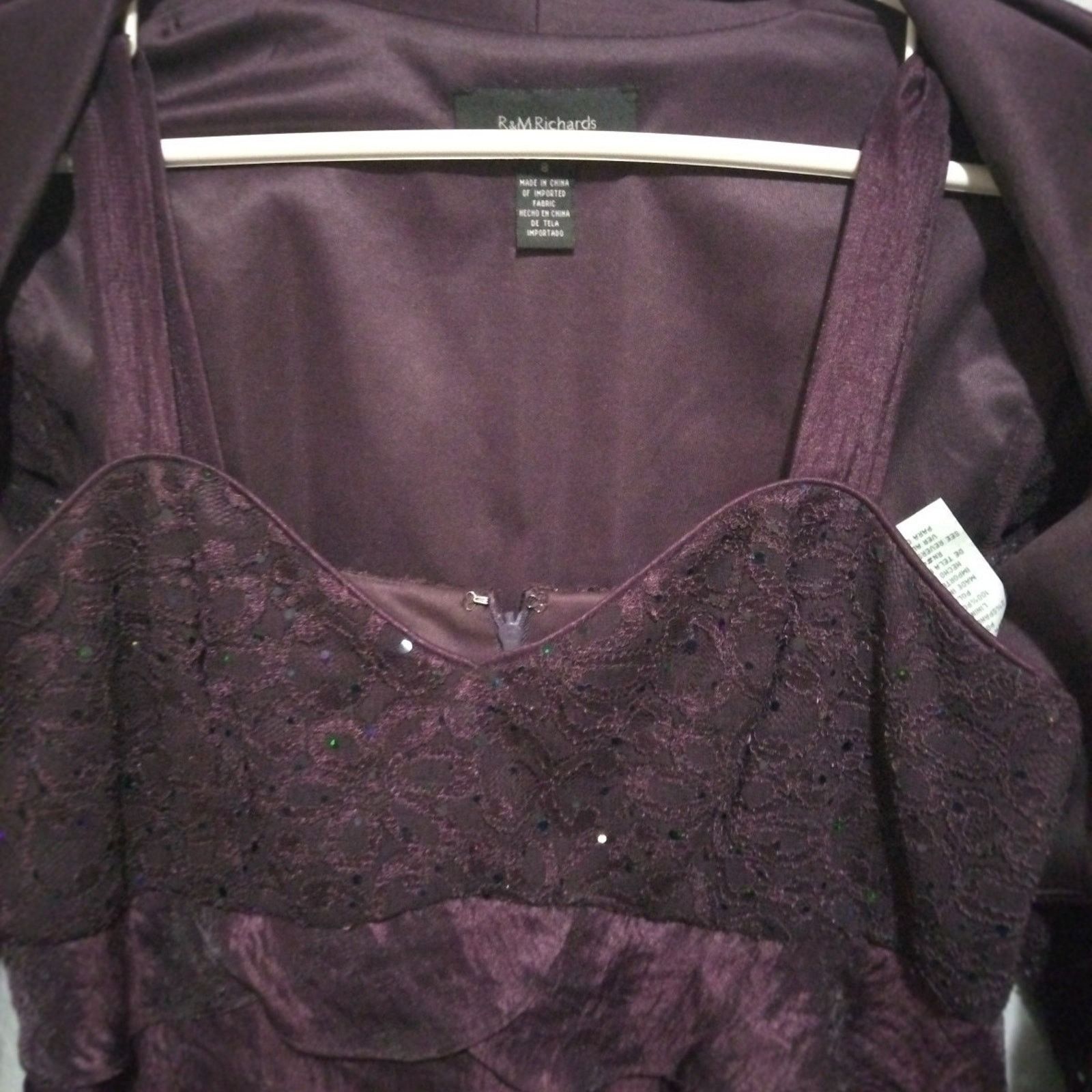 Other R&M Richards Tiered Dress Womens 8 Cocktail Sequin Lace Size M / US 6-8 / IT 42-44 - 4 Thumbnail