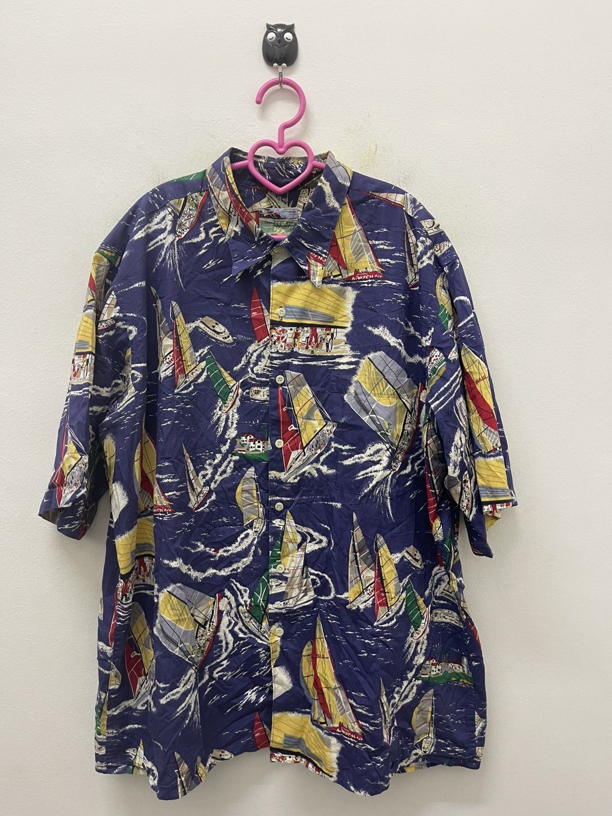 Reyn Spooner Rare Vintage REYN SPOONER USA Yatch Team Full All Over Print Size US XL / EU 56 / 4 - 1 Thumbnail