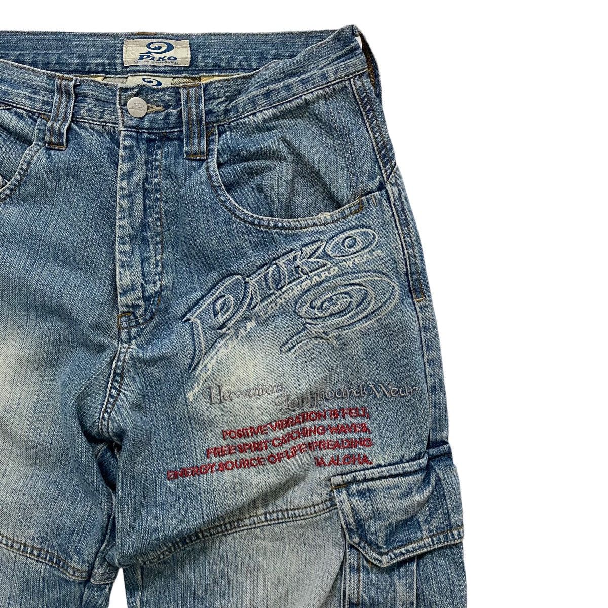 Vintage ☀️Hawaiian longboard wear Piko loose cargo jeans Size US 30 / EU 46 - 6 Thumbnail