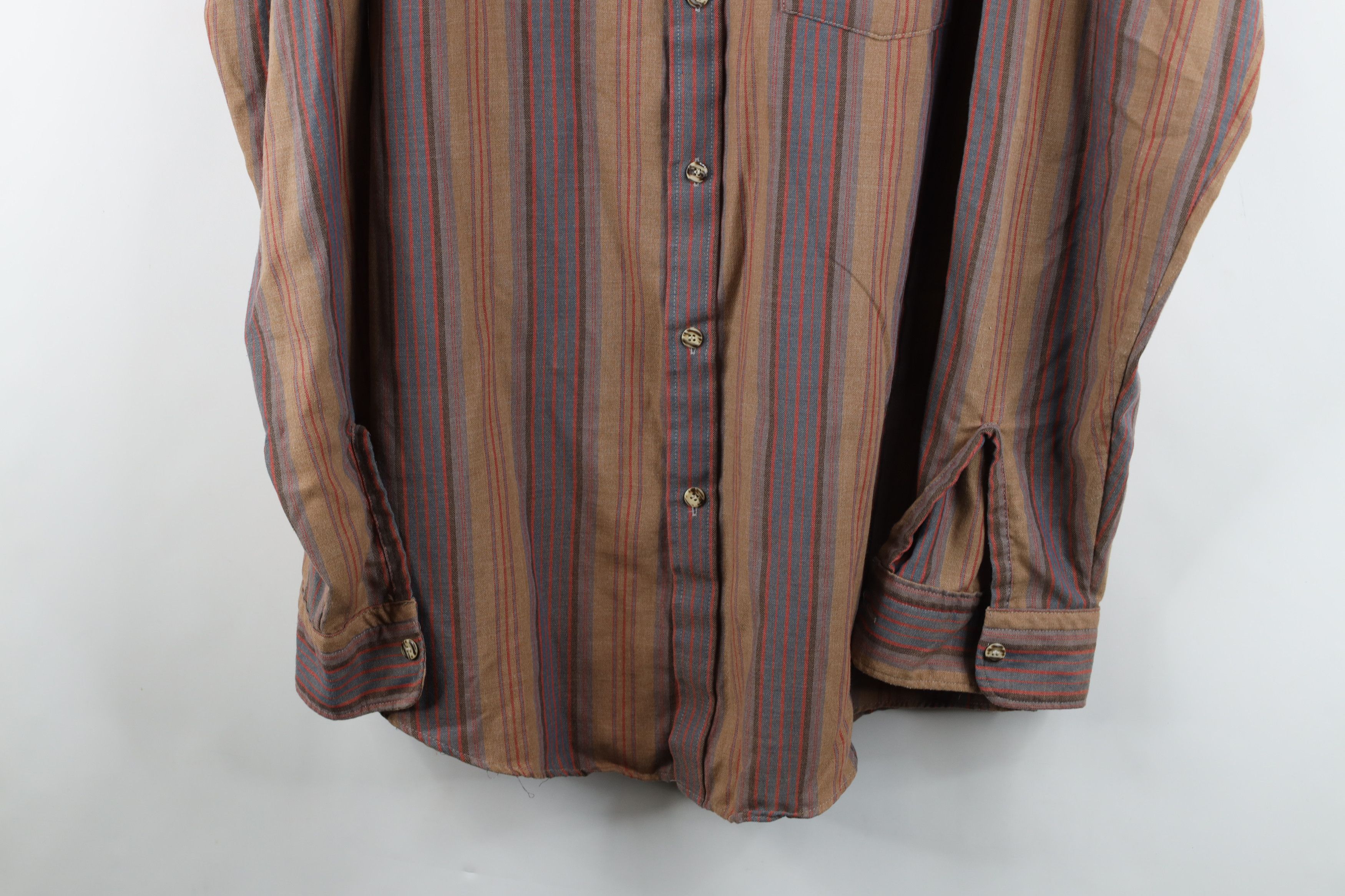 Vintage Vintage 90s Streetwear Striped Flannel Button Down Shirt Size US XL / EU 56 / 4 - 3 Thumbnail