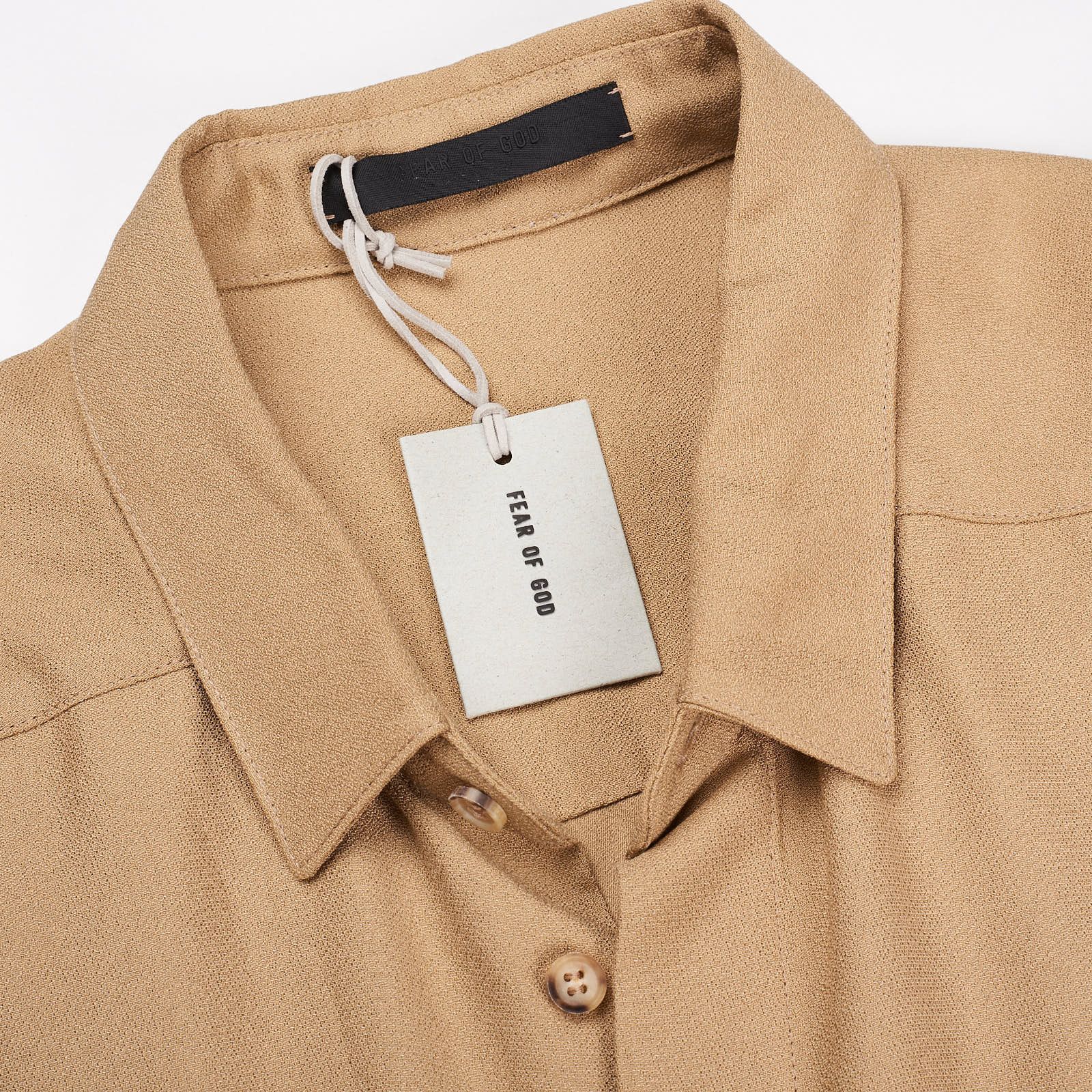 Fear of God FEAR OF GOD Tan Short Sleeve Oversized Crepe Shirt Size US XL / EU 56 / 4 - 2 Thumbnail
