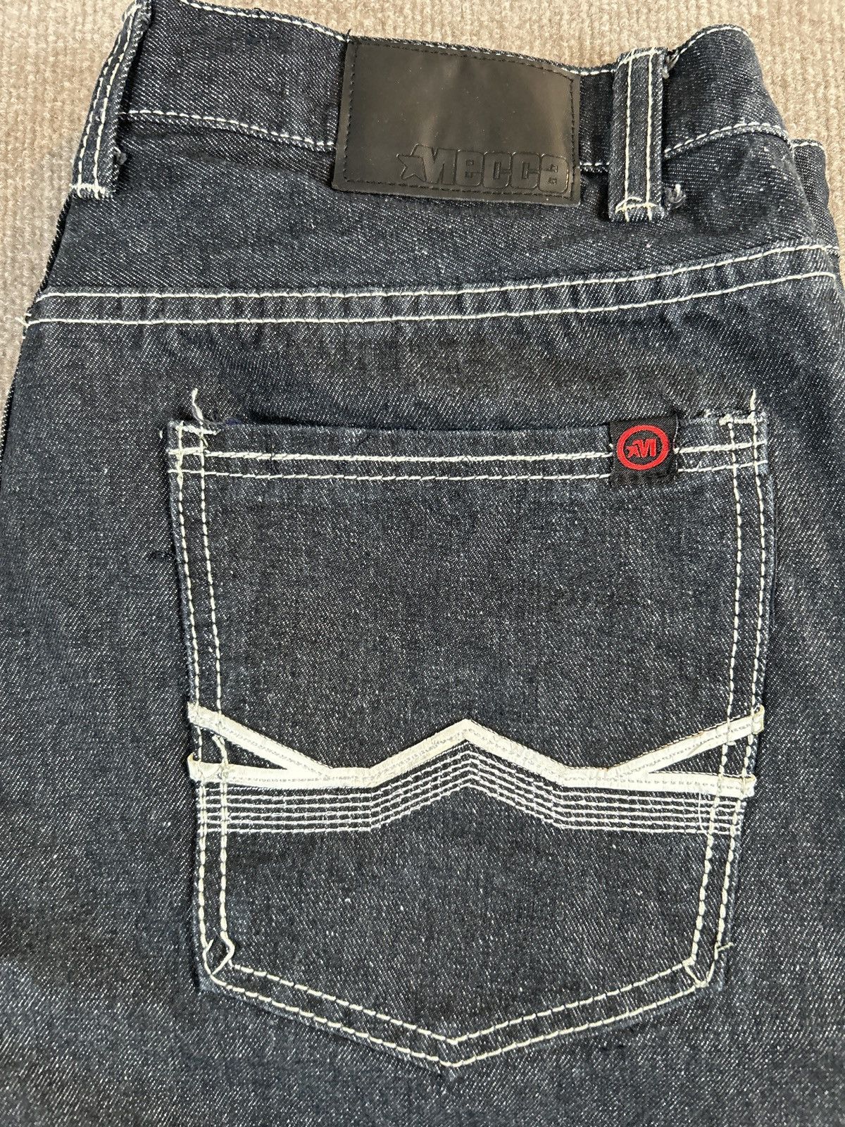 Mecca Mecca Jeans 38x32 Dark Stitch Baggy Y2K Hip Hop 0204 Size US 38 / EU 54 - 2 Thumbnail