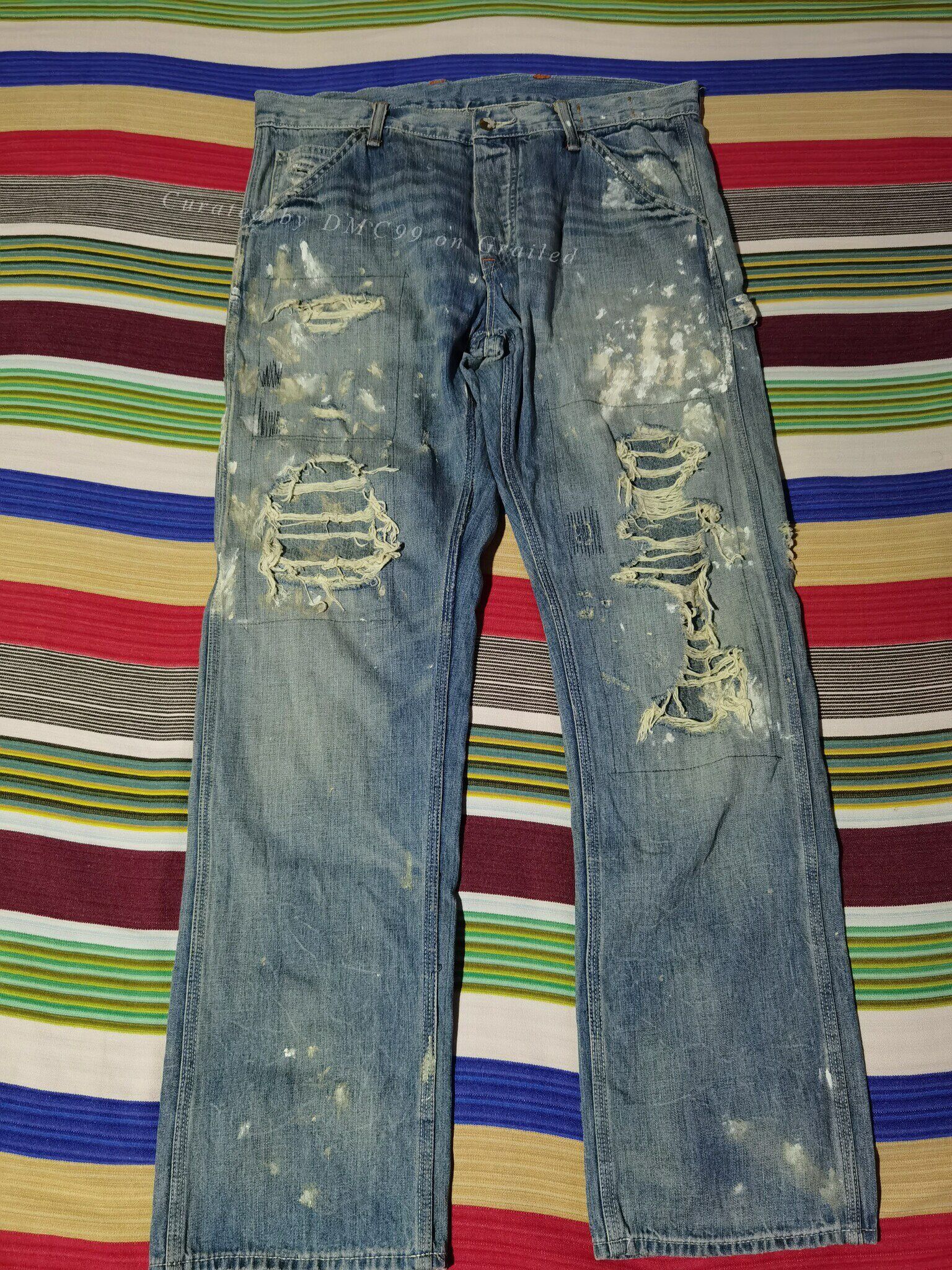 RRL Ralph Lauren Ralph Lauren Extremely Distressed Paint Jeans Size US 30 / EU 46 - 1 Thumbnail