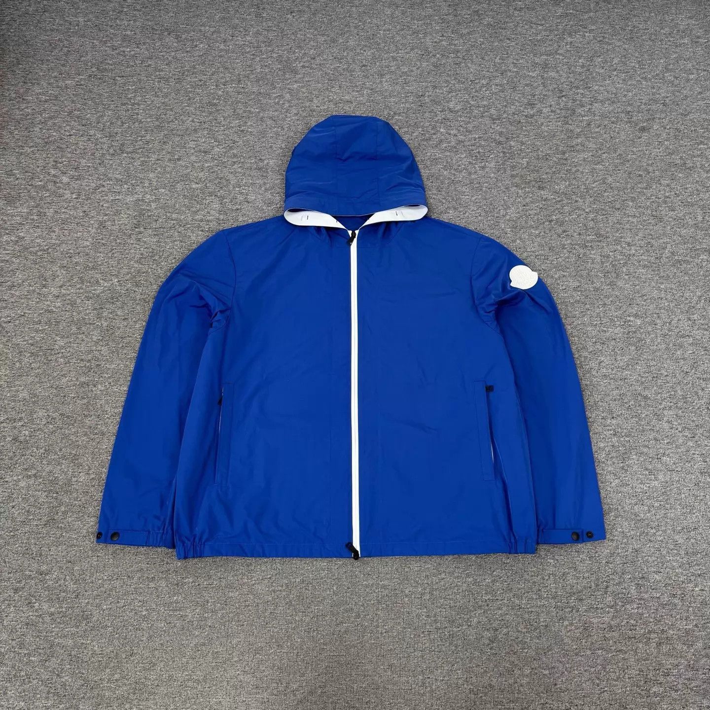 Moncler Blue Hooded Zip-Up Light Jacket XXL Size US XXL / EU 58 / 5 - 1 Thumbnail