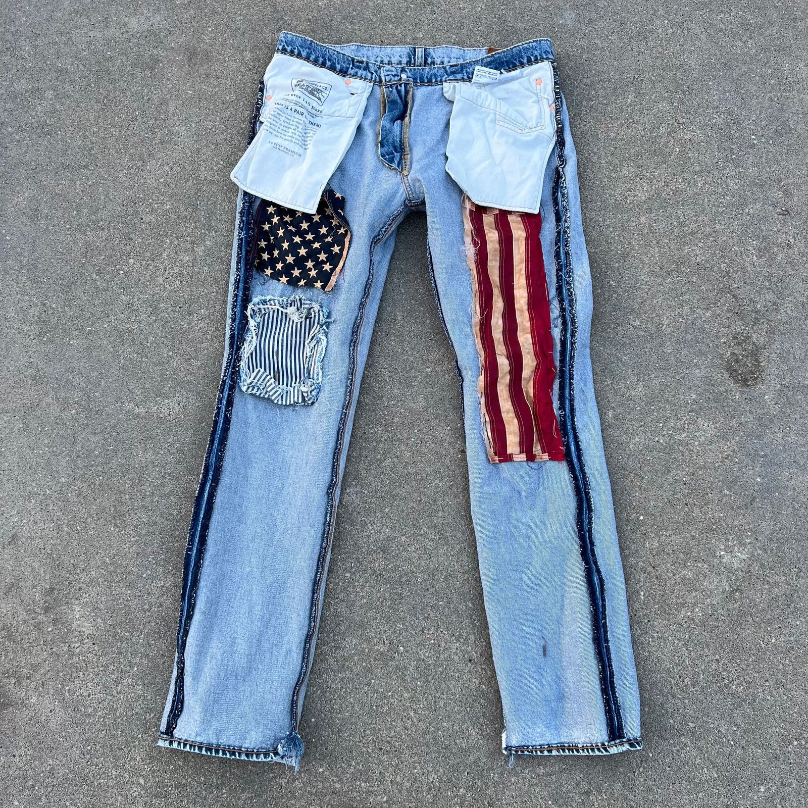 Levi's Levi's 511 Slim Jean American Flag Patch Distressed Peekaboo Size US 36 / EU 52 - 12 Thumbnail