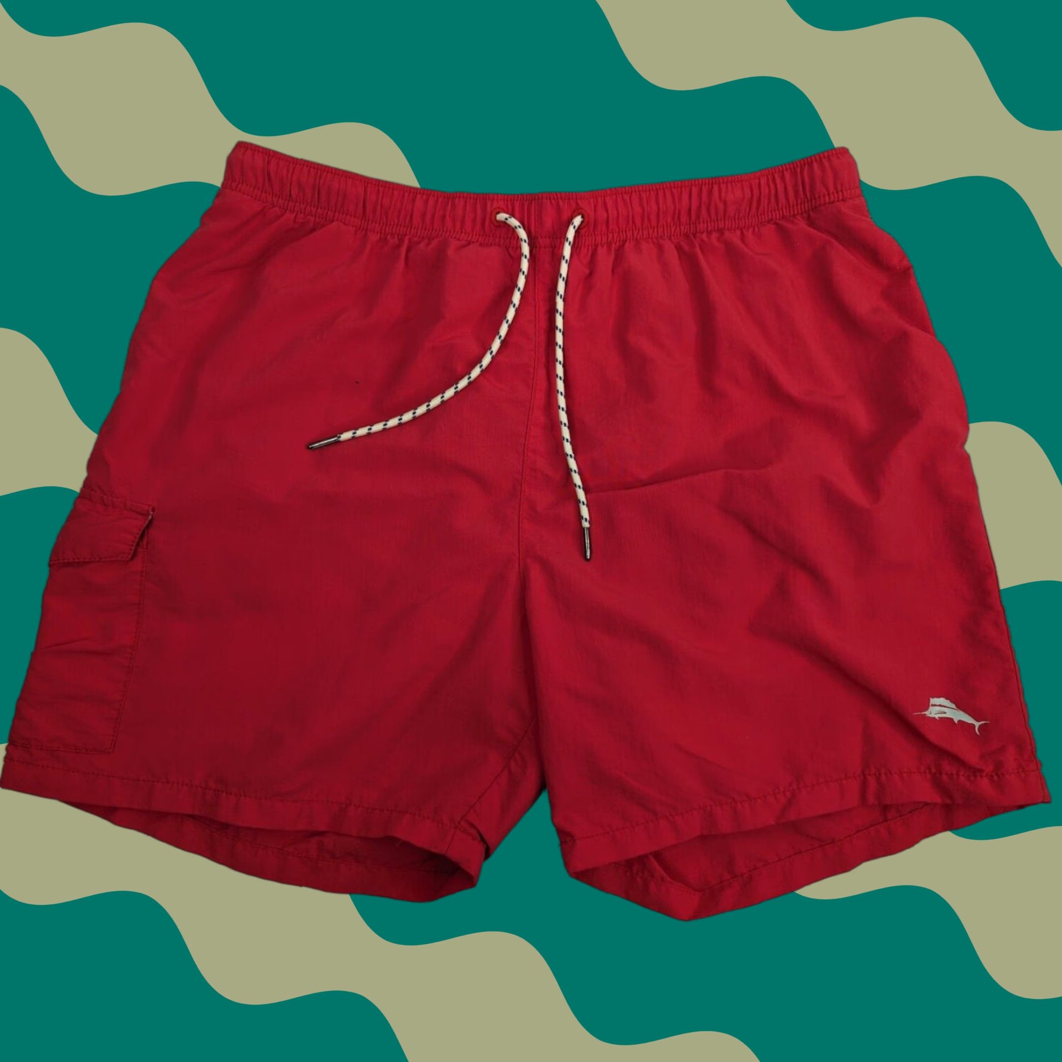 Tommy Bahama Tommy Bahama Relax Swim Liner Trunks Short Men's XL Red Cargo Drawstring Size US 36 / EU 52 - 1 Thumbnail
