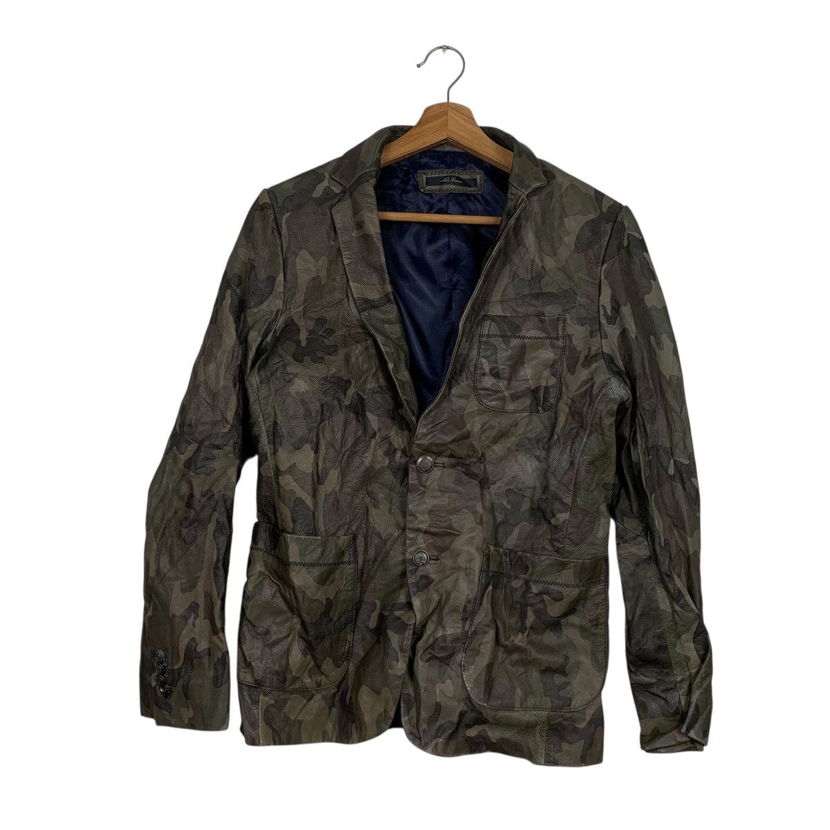 NANO universe Japanese Brand Nano Universe Camo Leather Jacket Size US XS / EU 42 / 0 - 1 Thumbnail