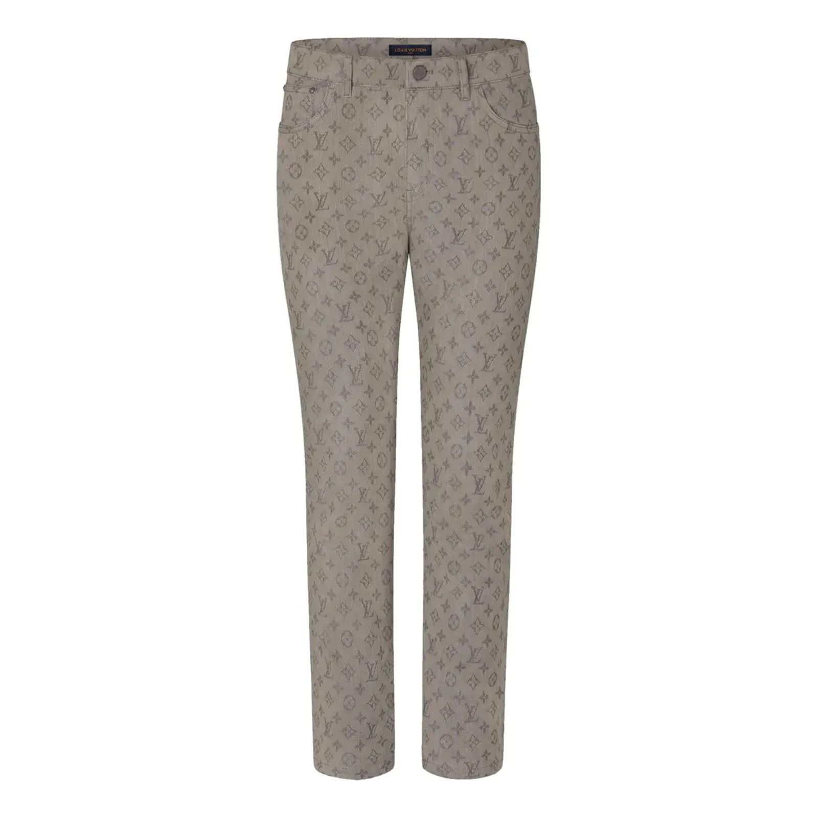Louis Vuitton Louis Vuitton DL0 Monogram Slim Jeans All Over Logo Grey Size US 34 / EU 50 - 4 Thumbnail