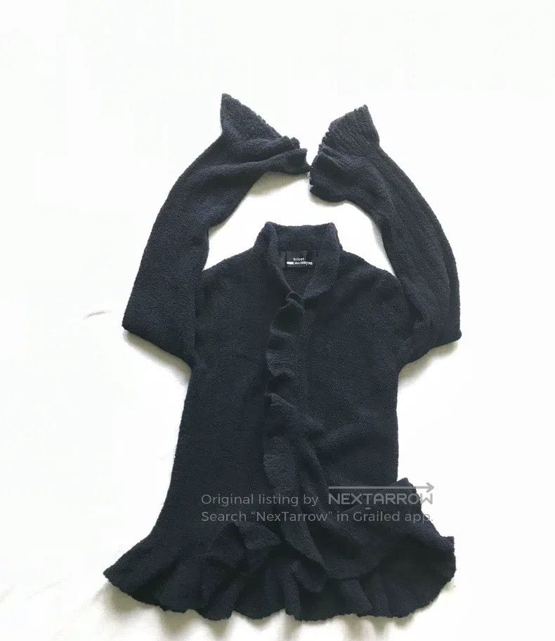Comme des Garcons Comme Des Garcons Ruffled deep navy wool cardigan with sty Size S / US 4 / IT 40 - 2 Thumbnail