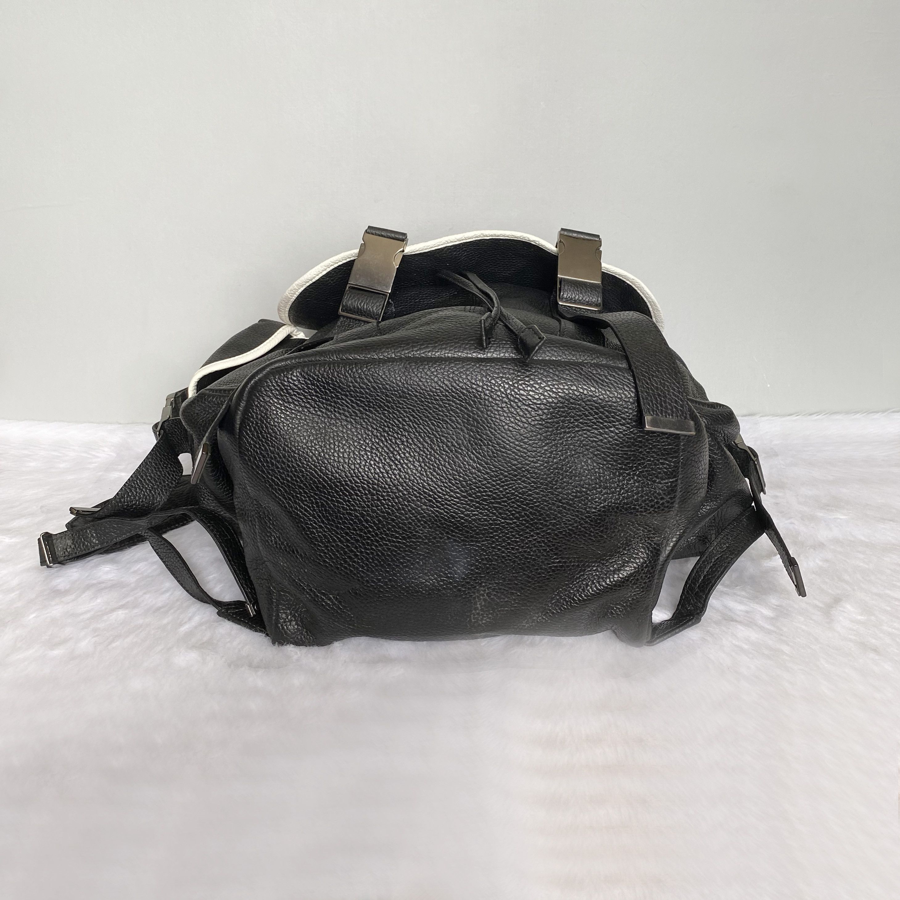 Neil Barrett × Vintage Black White Contrast Leather Nylon Backpack Size ONE SIZE - 5 Thumbnail