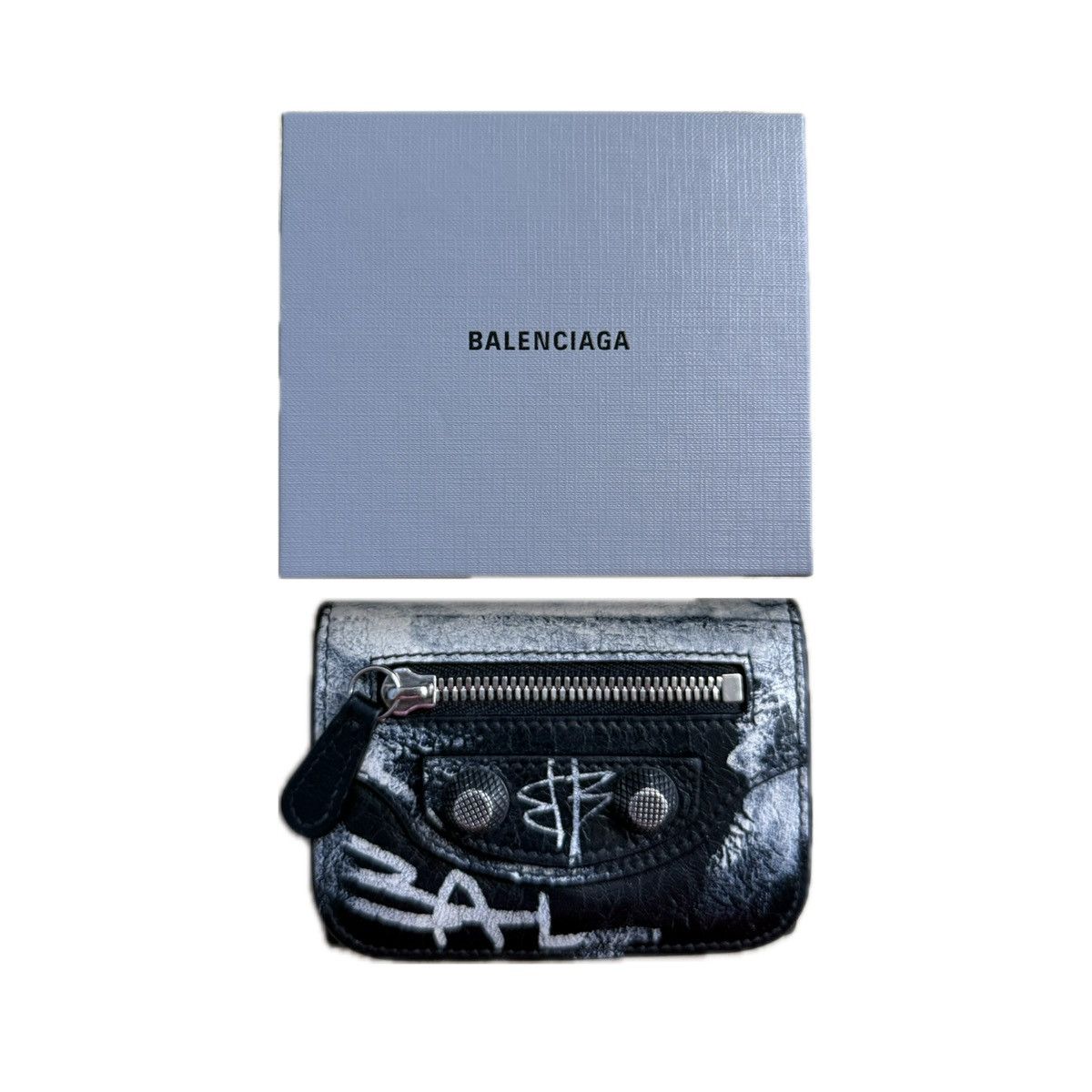 Balenciaga Black/Multicolor Lambskin Leather Graffiti