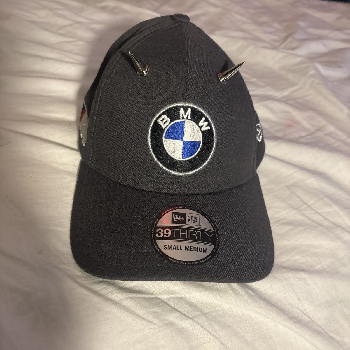 BMW New Era black BMW 39Thirty cap with custom spike Size 38 - 1 Thumbnail