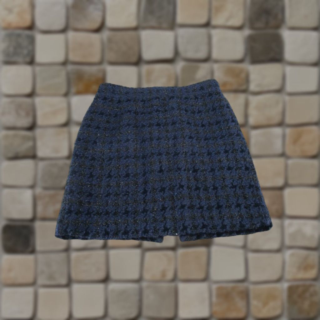 J.Crew J. Crew Skirt Womens 14 Dark Blue Black Glitter Wool Blend Straight Size 36" / US 14 / IT 50 - 1 Thumbnail