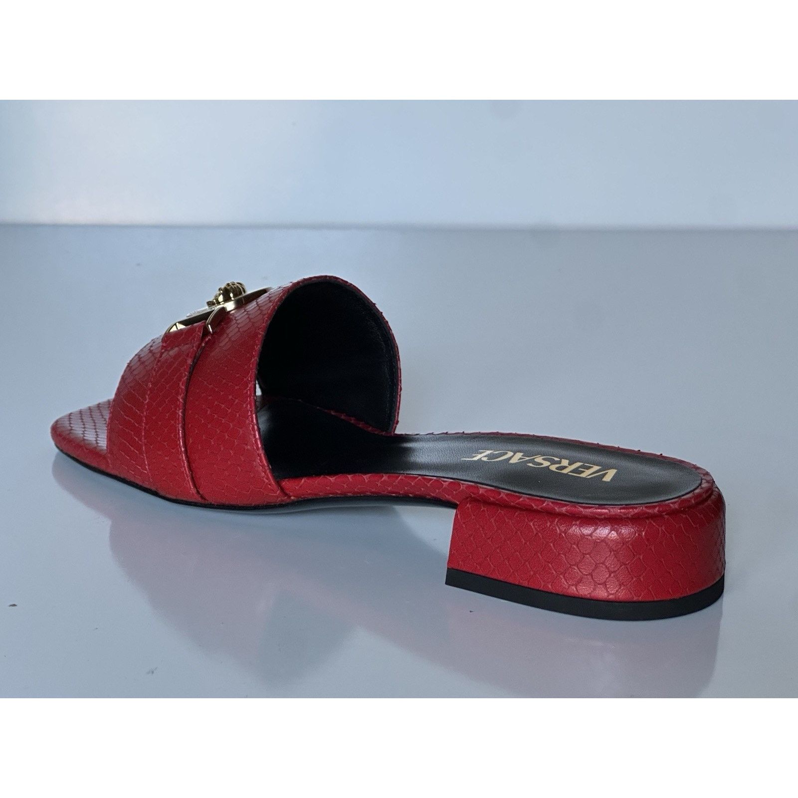 Versace VERSACE Gold Medusa Women's Dark Red Sandals 9 US 1014748 Size US 9 / IT 39 - 11 Thumbnail