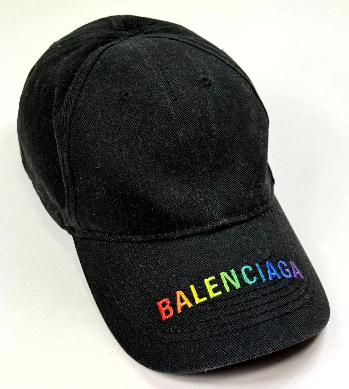 Balenciaga Balenciaga Rainbow Visor Logo Black Baseball Cap Size ONE SIZE - 1 Thumbnail