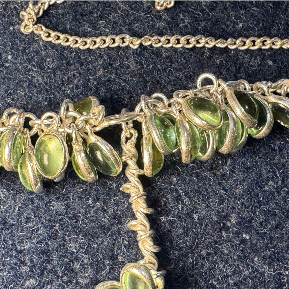 Other 925 Sterling 16in Necklace Pale Green Teardrop Crystals Size ONE SIZE - 2 Thumbnail