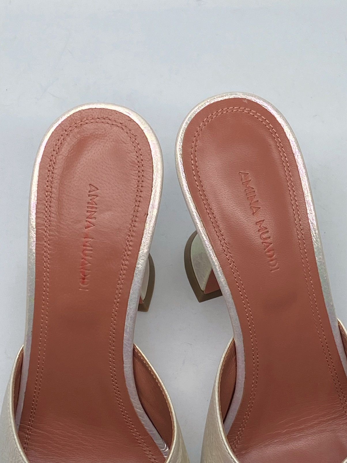 Amina Muaddi Amina Muaddi Lupita Holographic Leather Mule size 39 Size US 9 / IT 39 - 4 Thumbnail