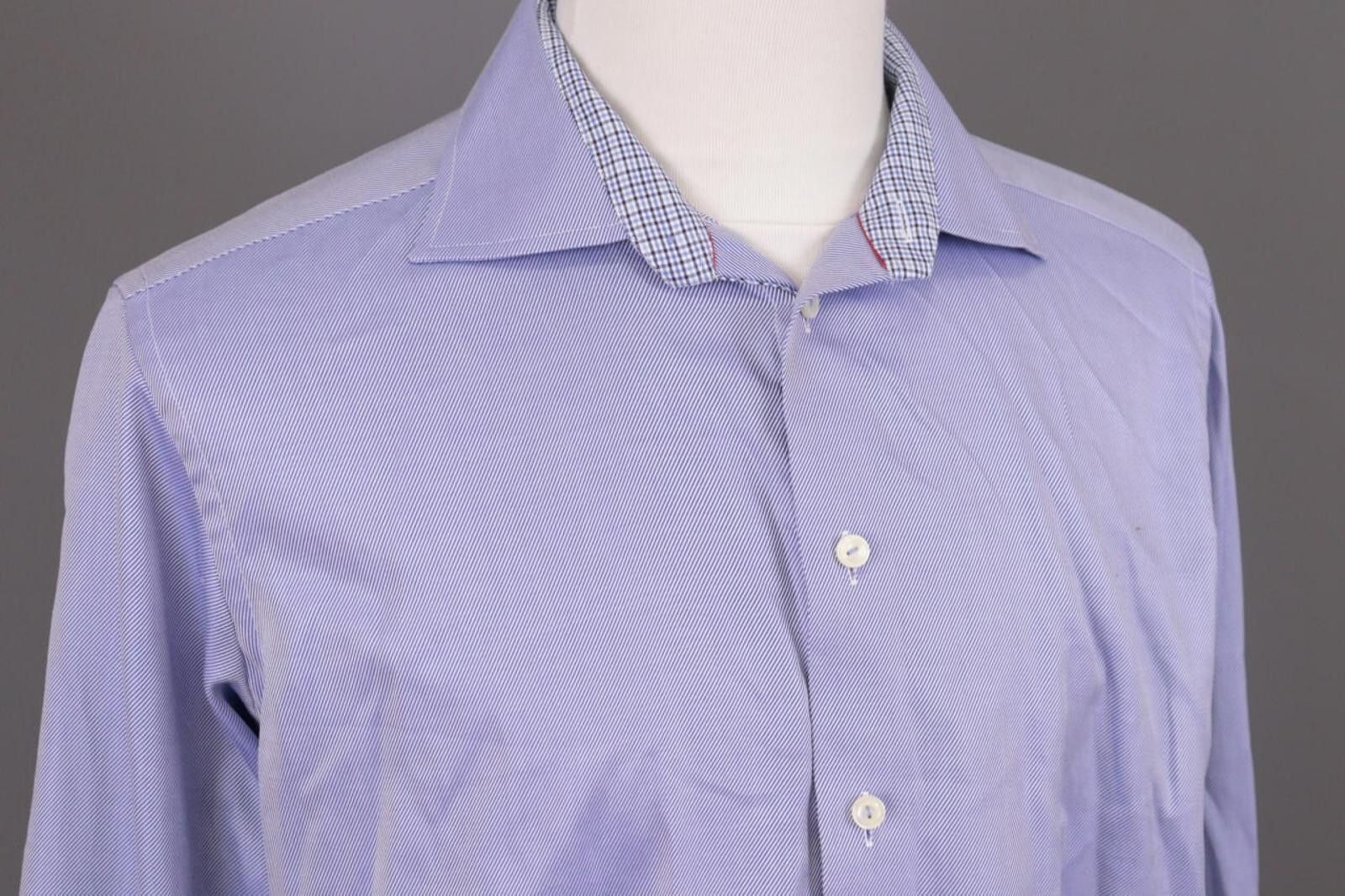 Eton Eton Contemporary Fit Blue Check Shirt Size 43 / 17 Size US M / EU 48-50 / 2 - 9 Thumbnail