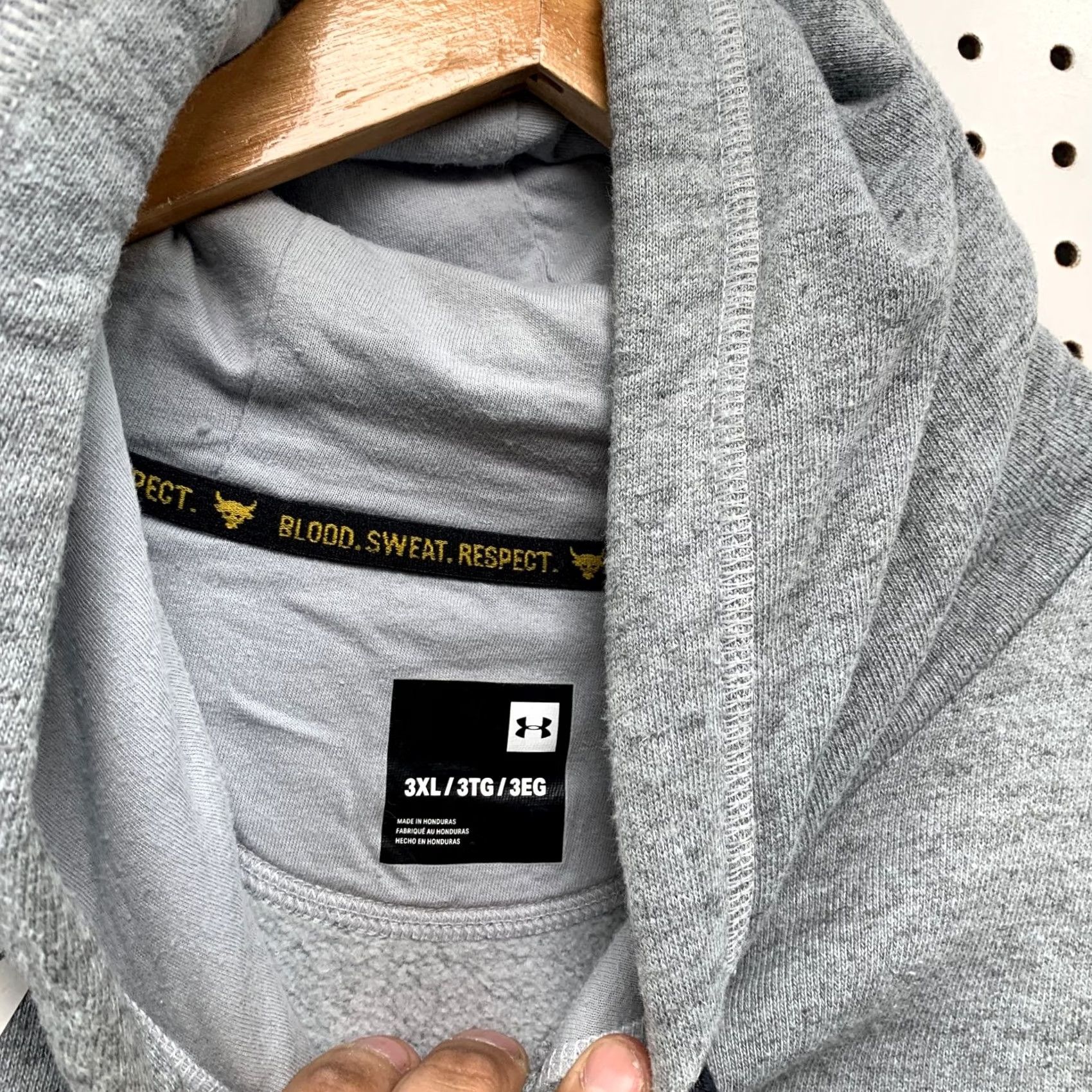 Under Armour Under Armour Project Rock Hoodie Sweatshirt Mens 3XL Gray Fleece Hooded Pullover Size US XXL / EU 58 / 5 - 3 Thumbnail