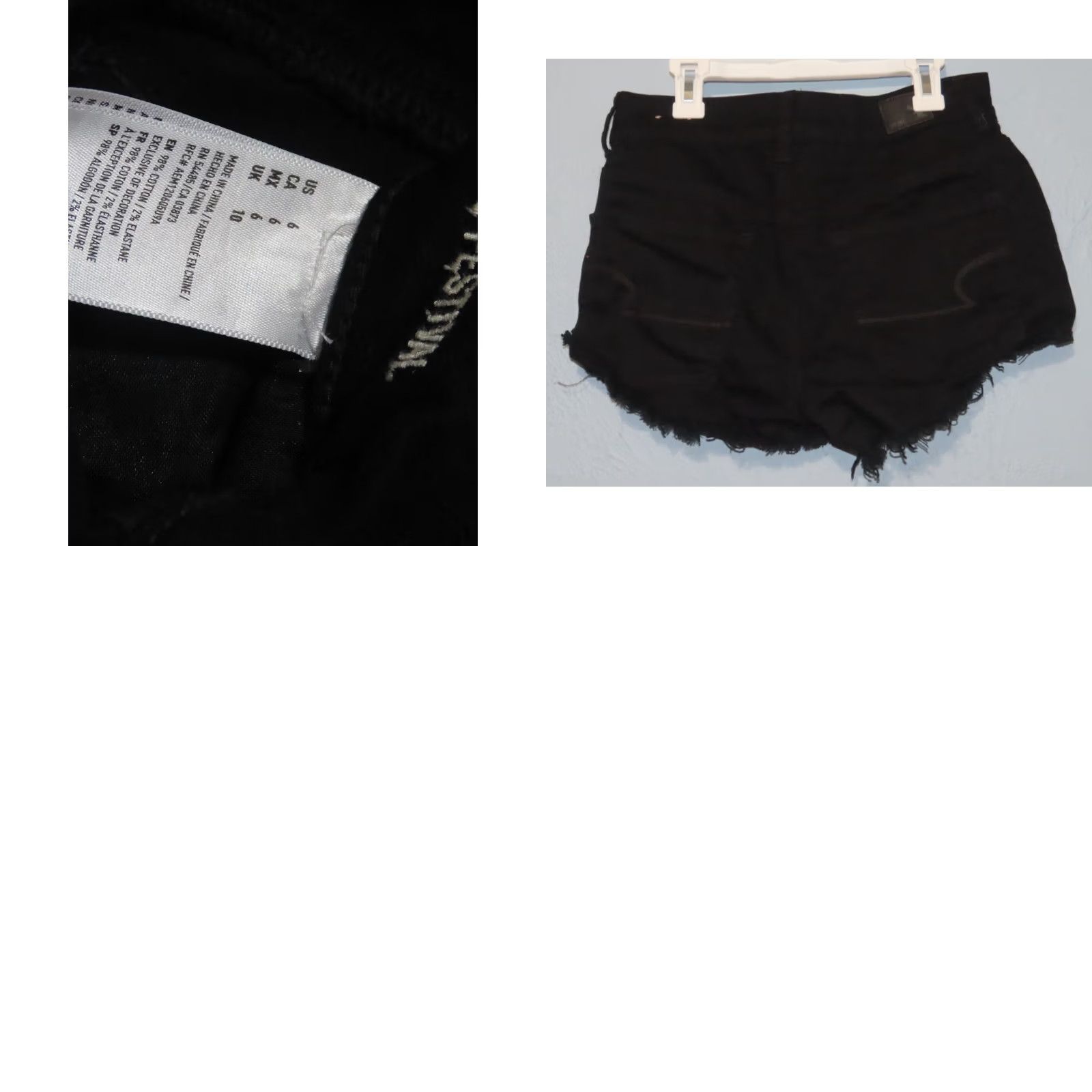 American Eagle Outfitters American Eagle High Rise Black Distressed Cut Off Ragged Womens 6 Shorts Size 28" / US 6 / IT 42 - 8 Thumbnail
