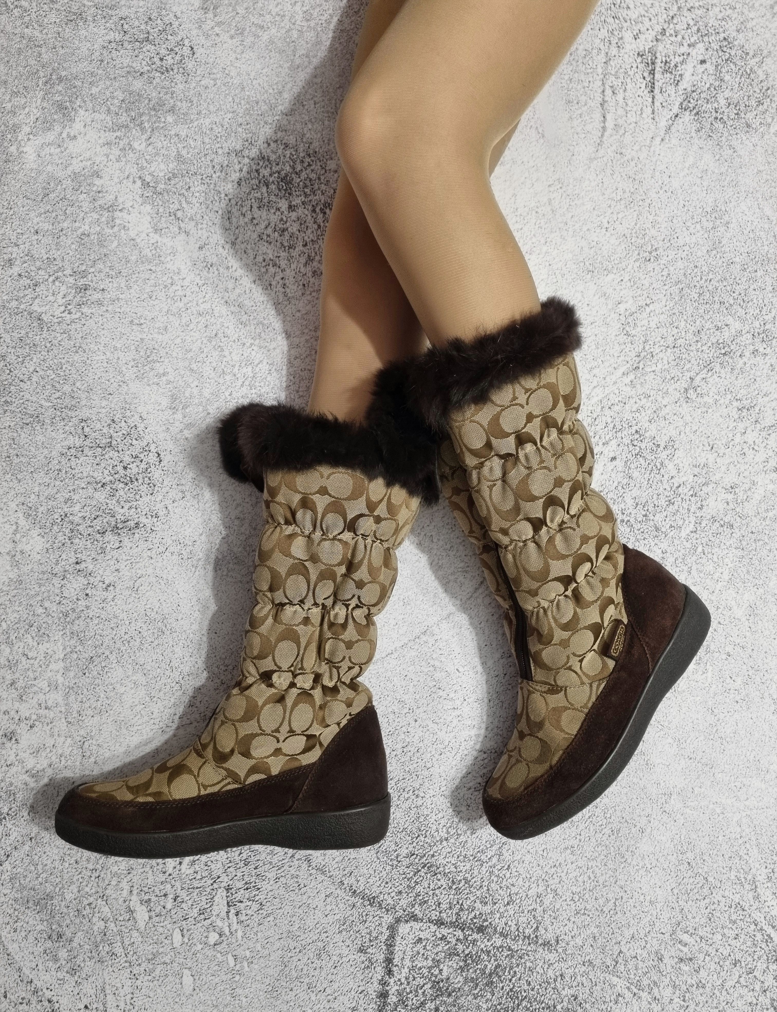 Coach Coach Theona Signature Jacquard Winter Boots Faux Fur Size US 9 / IT 39 - 2 Thumbnail