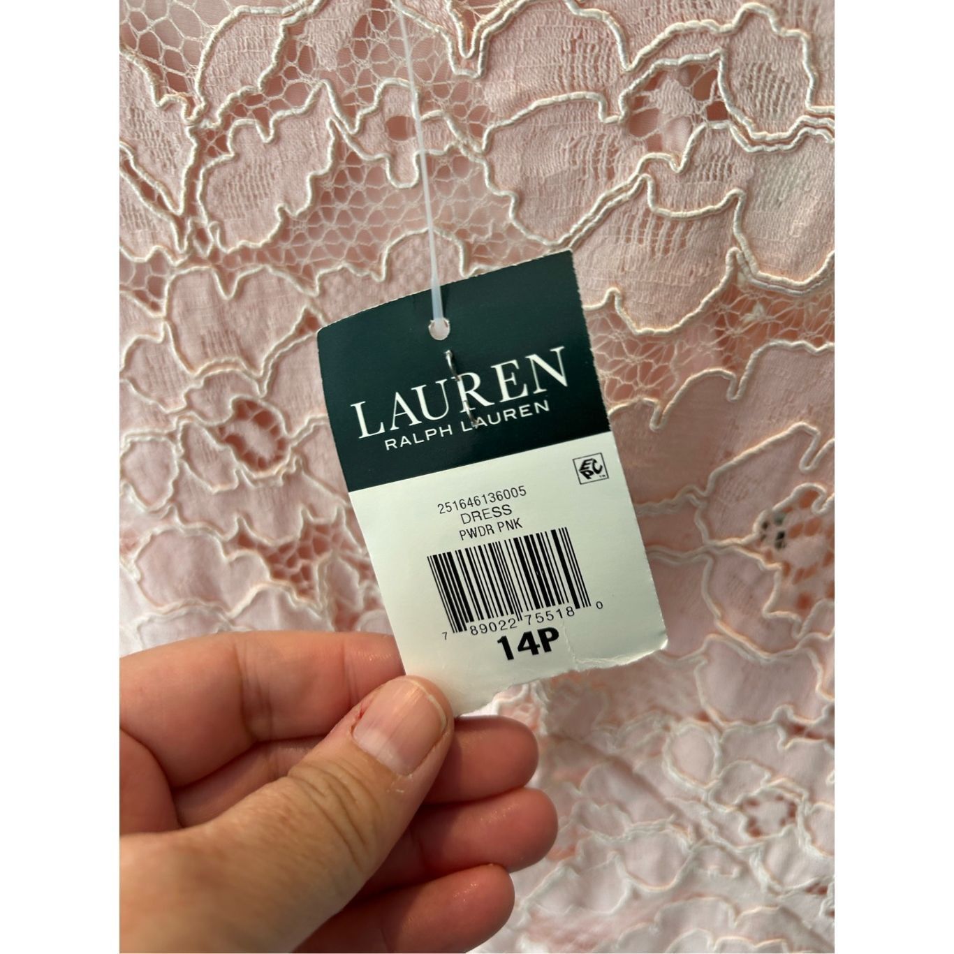 Lauren Ralph Lauren Lauren Ralph Lauren Women’s Petite Pink Lace Sheath Formal E Size XL / US 12-14 / IT 48-50 - 3 Thumbnail