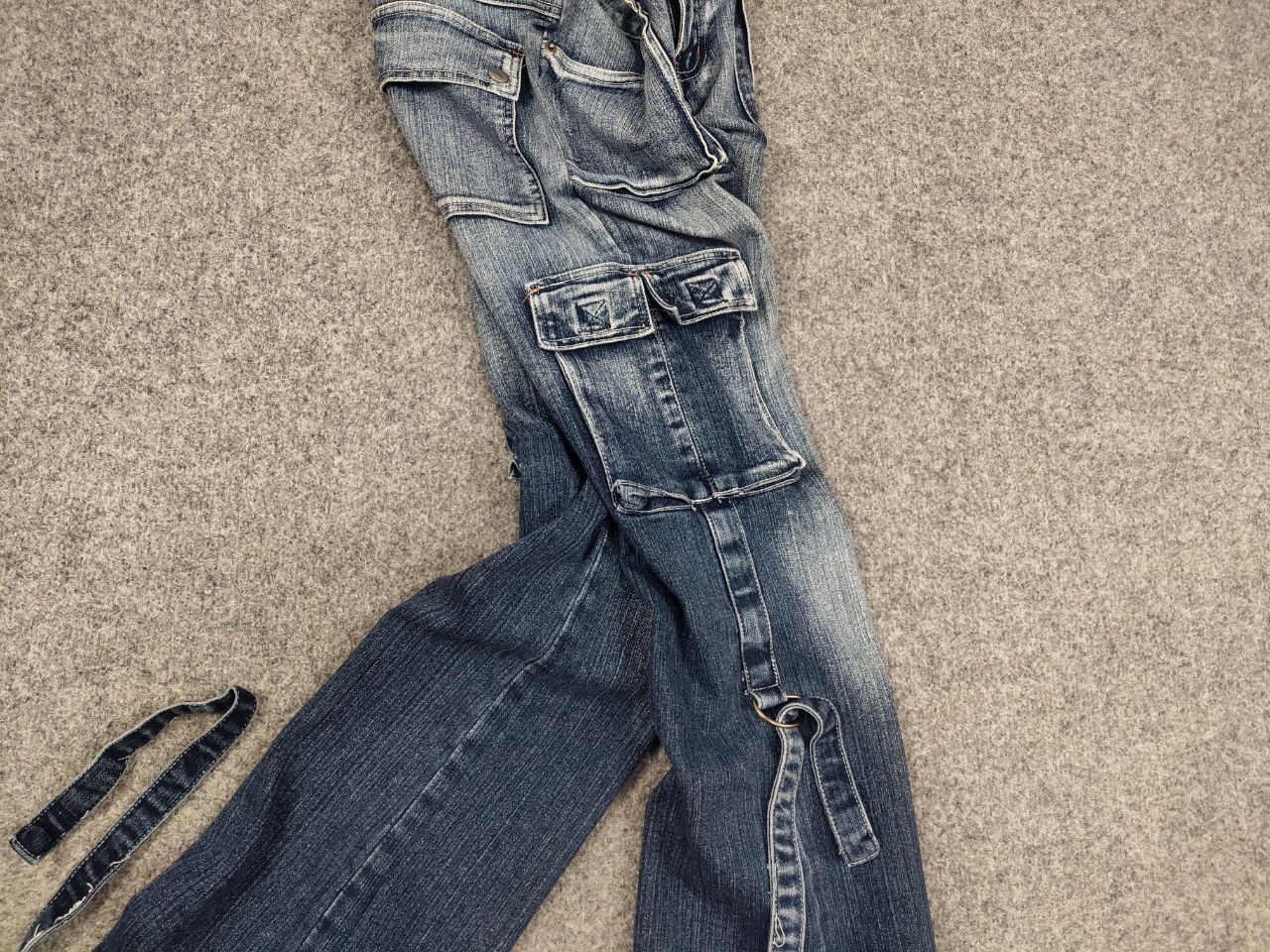 If Six Was Nine Vintage eclix le Grand Bleu Y2K Cargo Flared Stopped Jeans Size US 30 / EU 46 - 5 Thumbnail