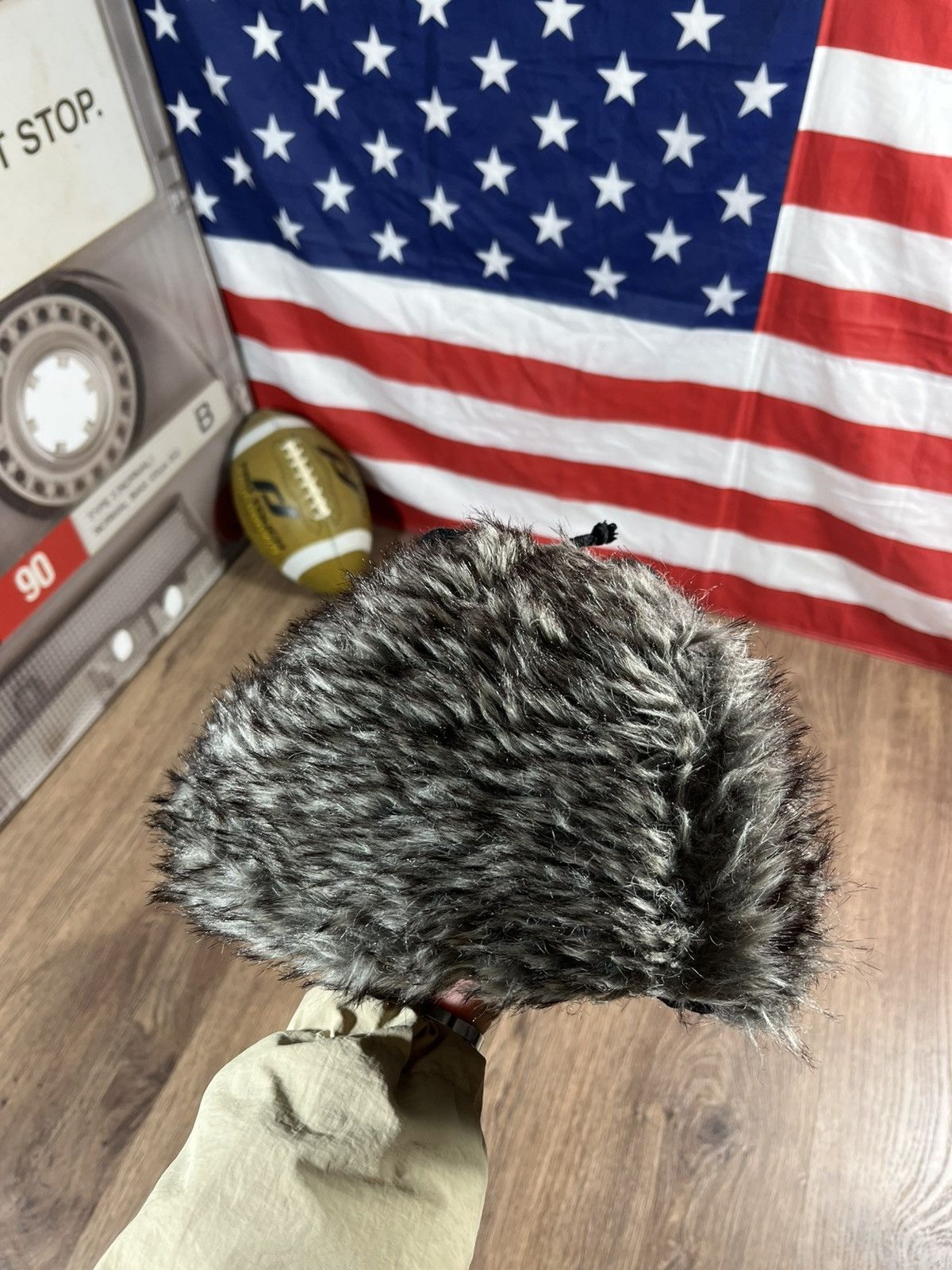 Japanese Brand Vintage Fuzzy Mohair Ushanka Drill Hat Y2k Size ONE SIZE - 7 Thumbnail
