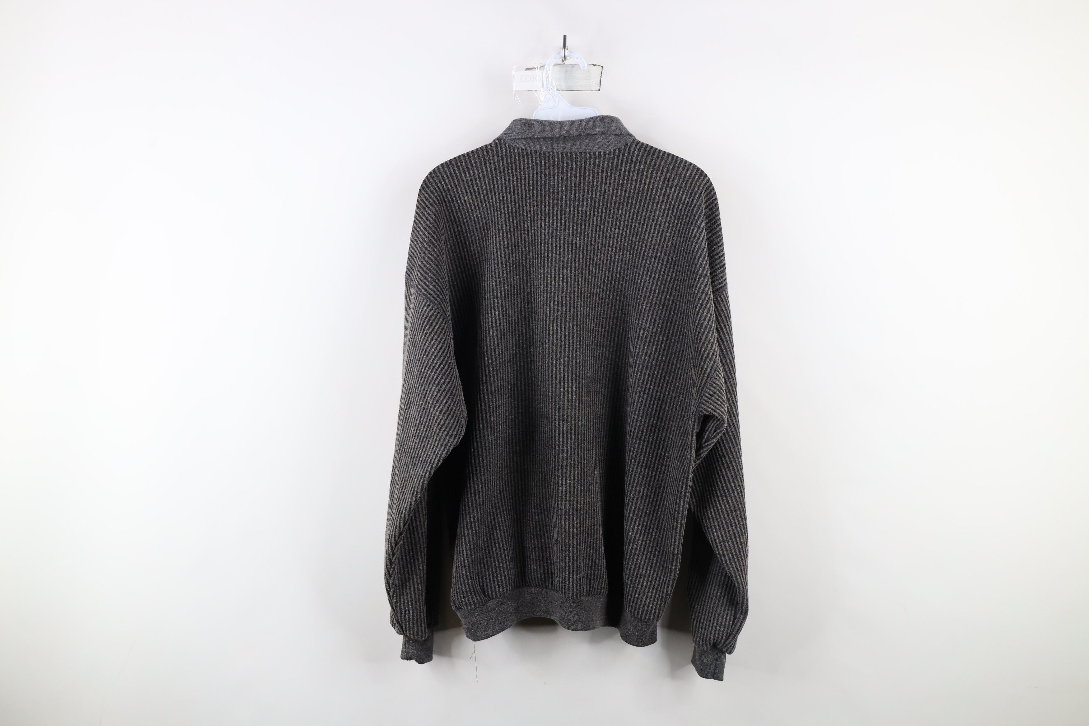 Vintage Vintage 90s Streetwear Ribbed Knit Pullover Long Sleeve Polo Size US L / EU 52-54 / 3 - 7 Thumbnail
