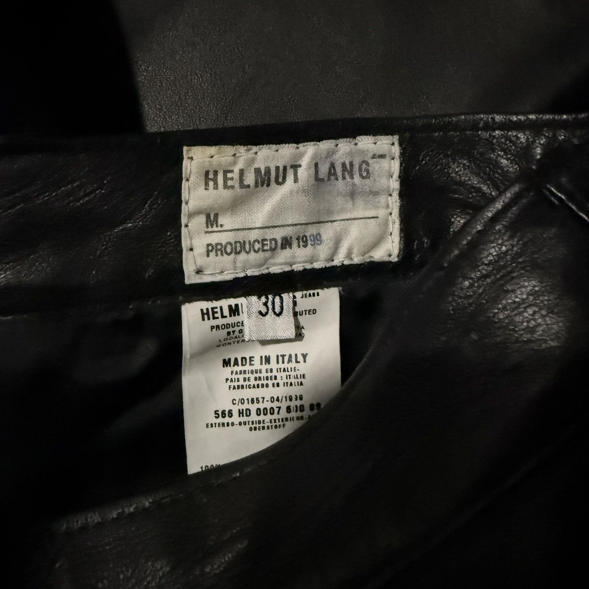 Helmut Lang AW99 - Black Leather Pants Size US 30 / EU 46 - 2 Thumbnail