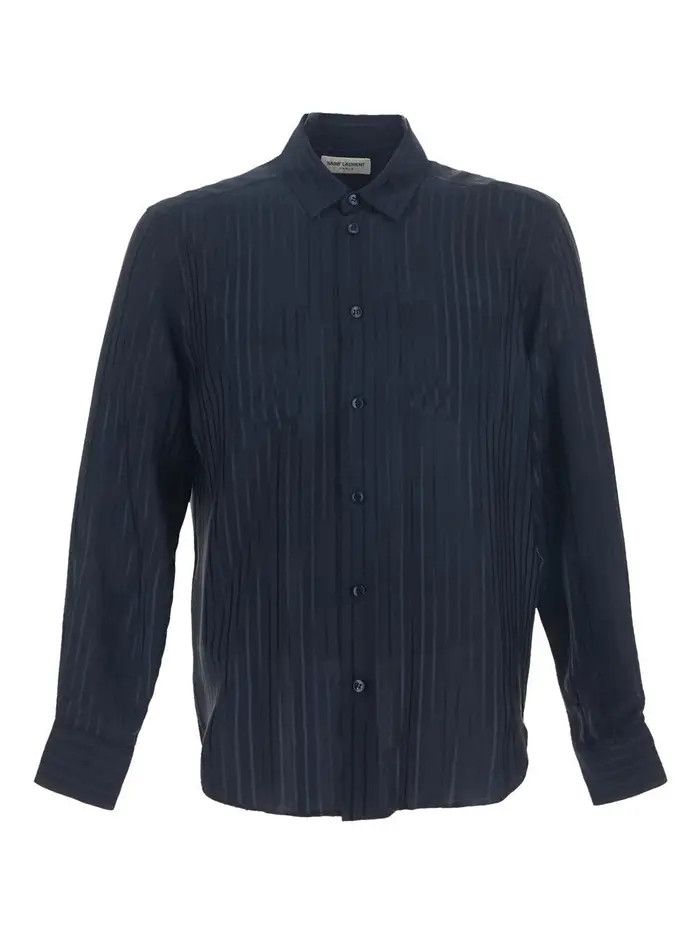 Saint Laurent Paris o1bcso1str1124 Cropped Shirt in Blue Size US XS / EU 42 / 0 - 1 Thumbnail