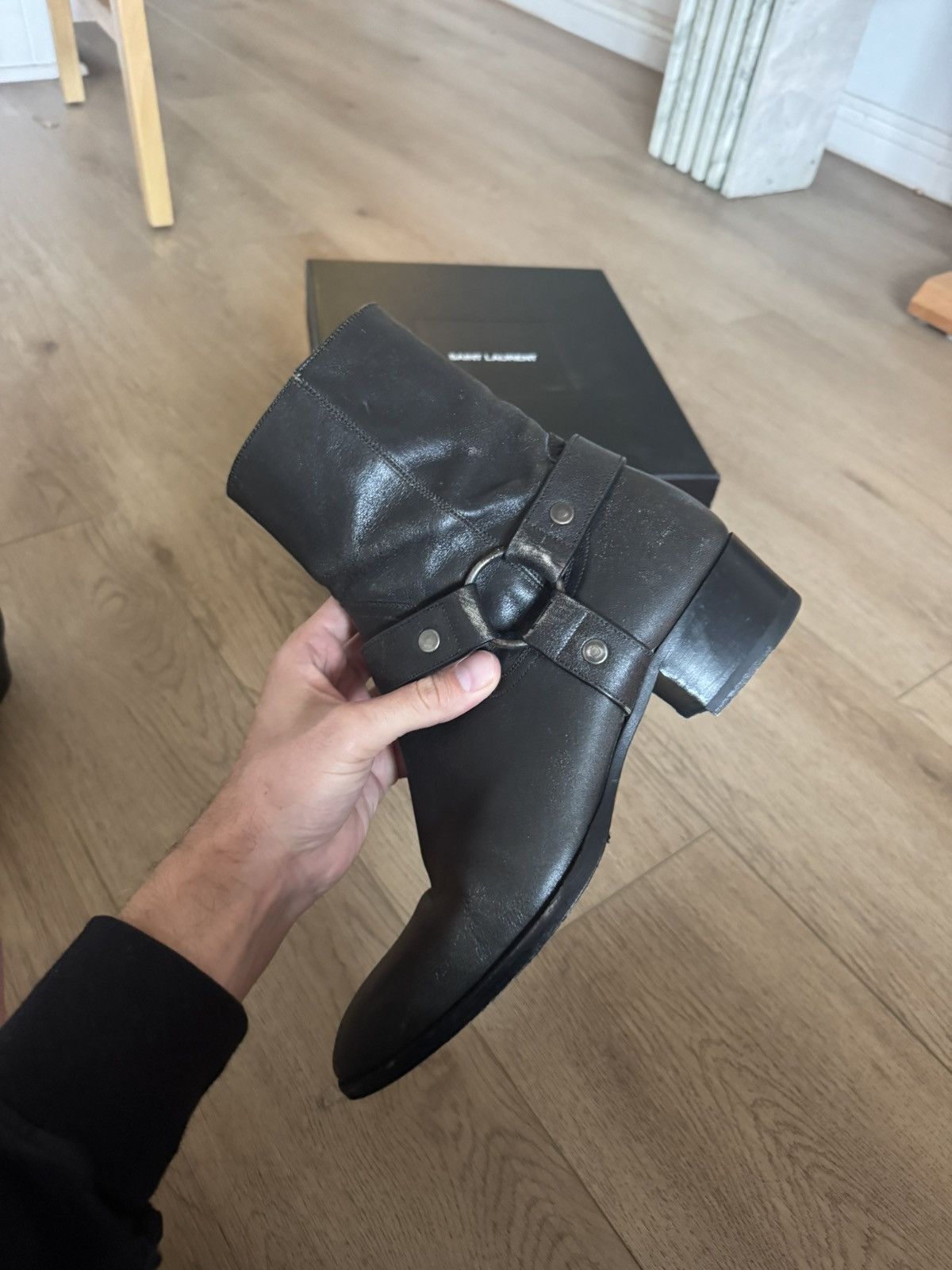 Saint Laurent Paris Harness Wyatts “Vintage Black” Size US 10 / EU 43 - 5 Thumbnail