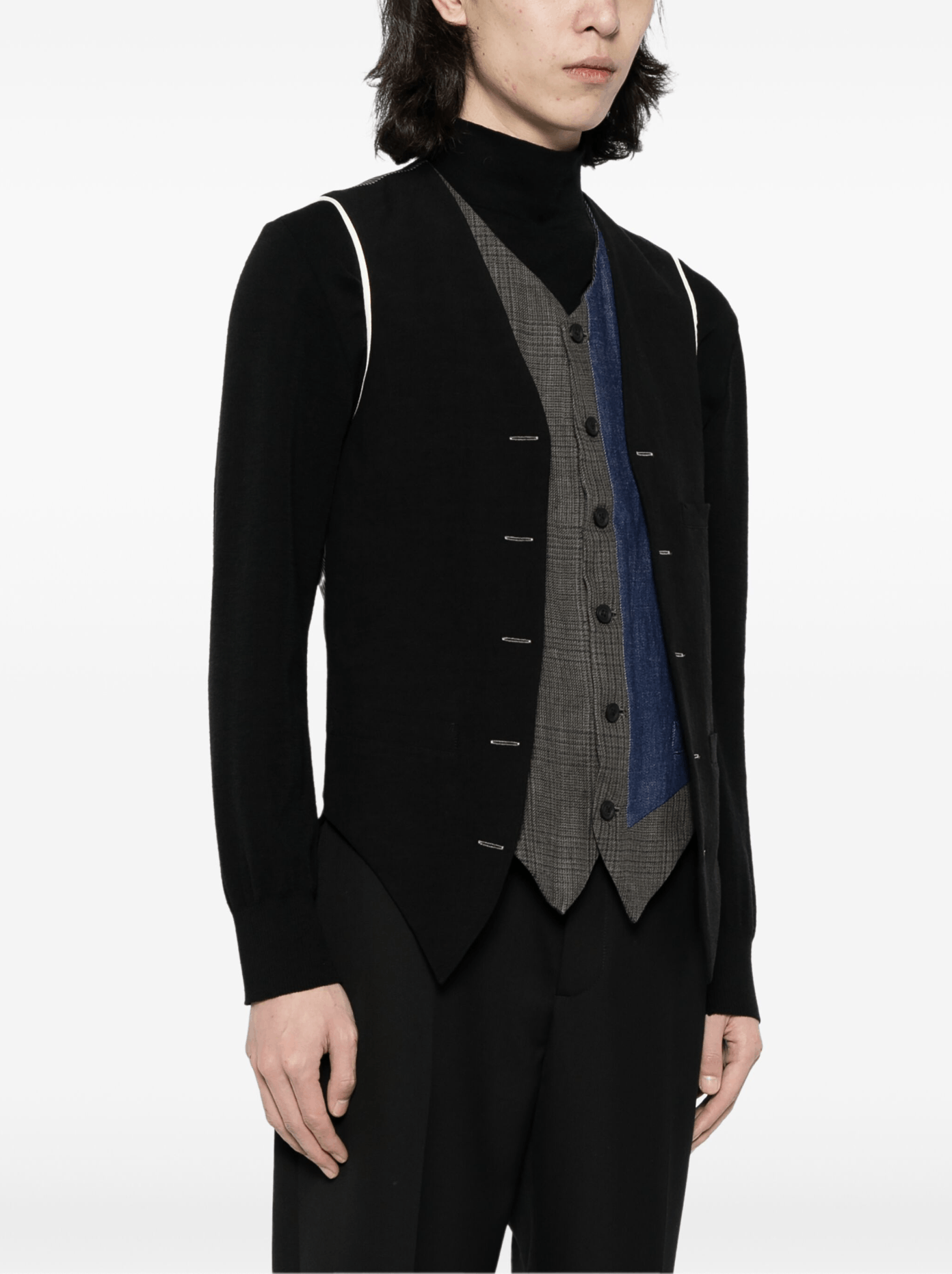 Yohji Yamamoto Yohji Yamamoto Pour Homme - Double Layered Switching Vest Size US L / EU 52-54 / 3 - 11 Thumbnail