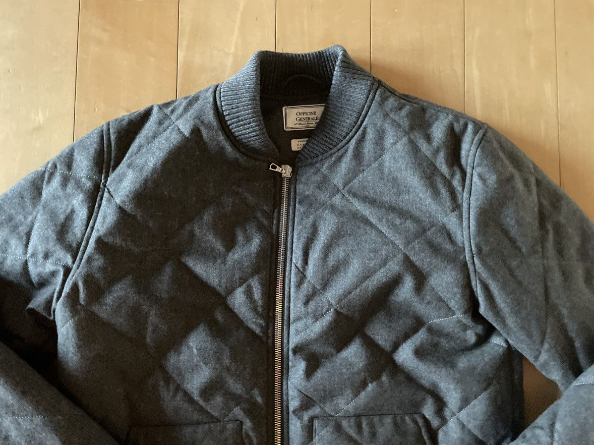 image of Officine Generale Gray Flannel Gillette Bomber Jacket in Grey, Men's (Size Large)