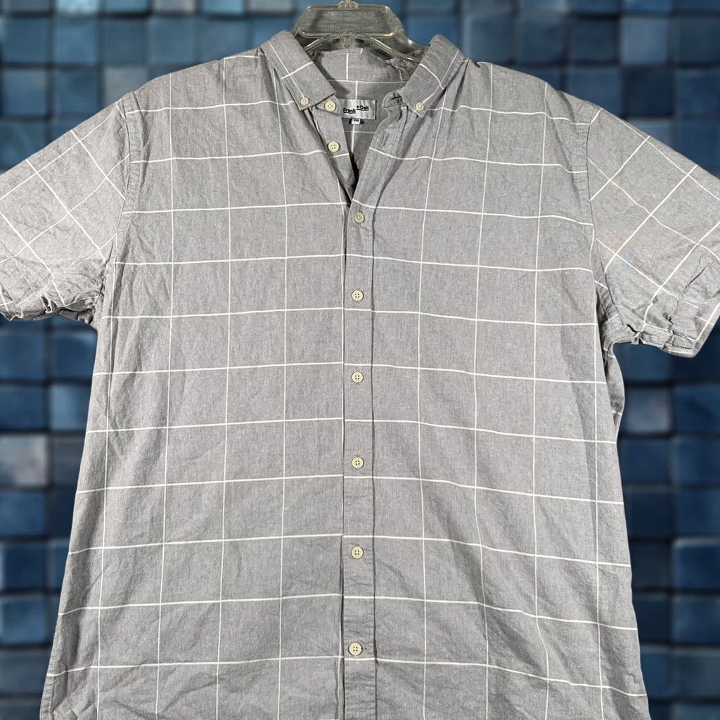 Vintage Frank + Oak Shirt Mens 2XL Gray Check Short Sleeve Button Front Casual Size US XXL / EU 58 / 5 - 1 Thumbnail