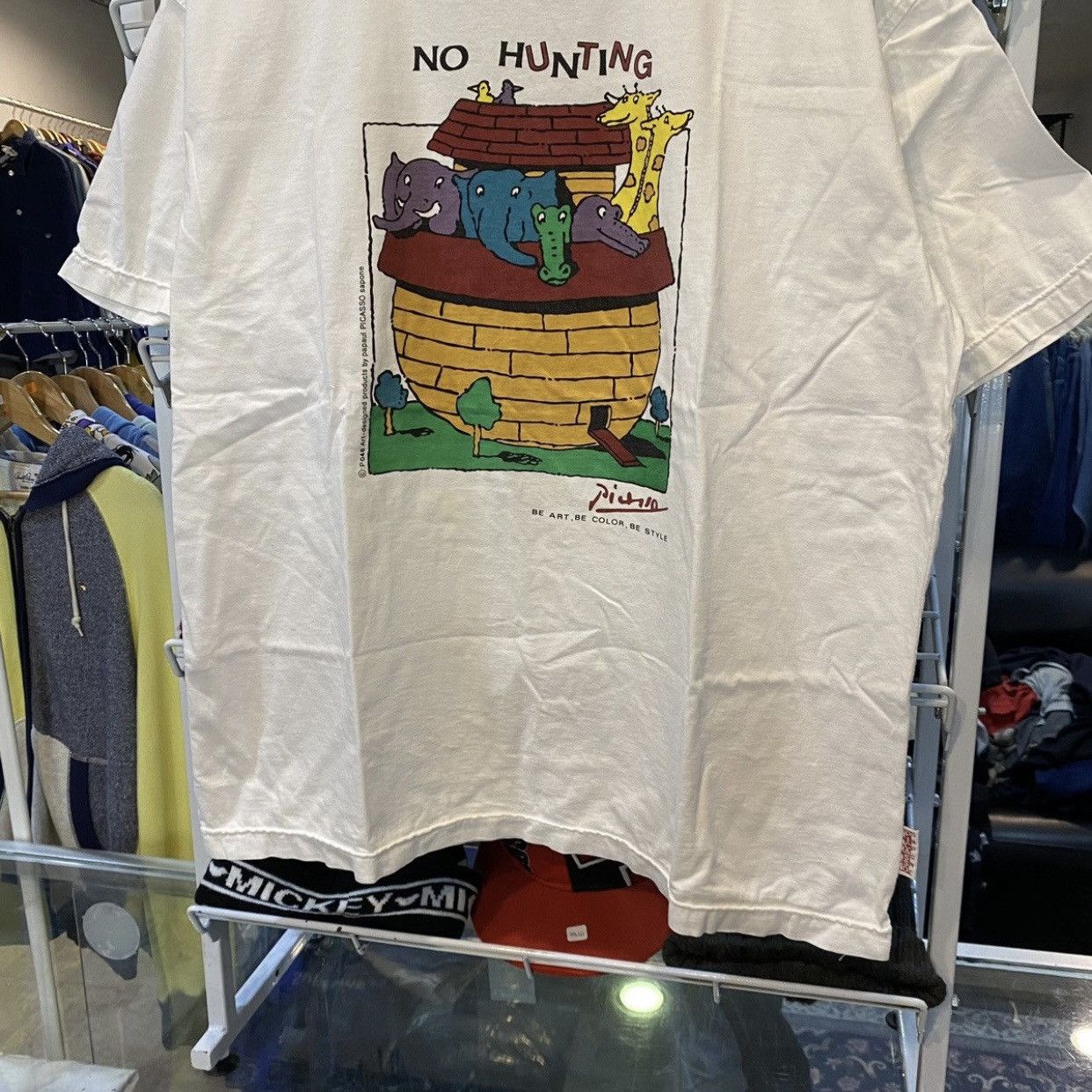 Vintage Vintage Art Papaul Picasso Sapone No Hunting tee shirt Size US L / EU 52-54 / 3 - 4 Thumbnail