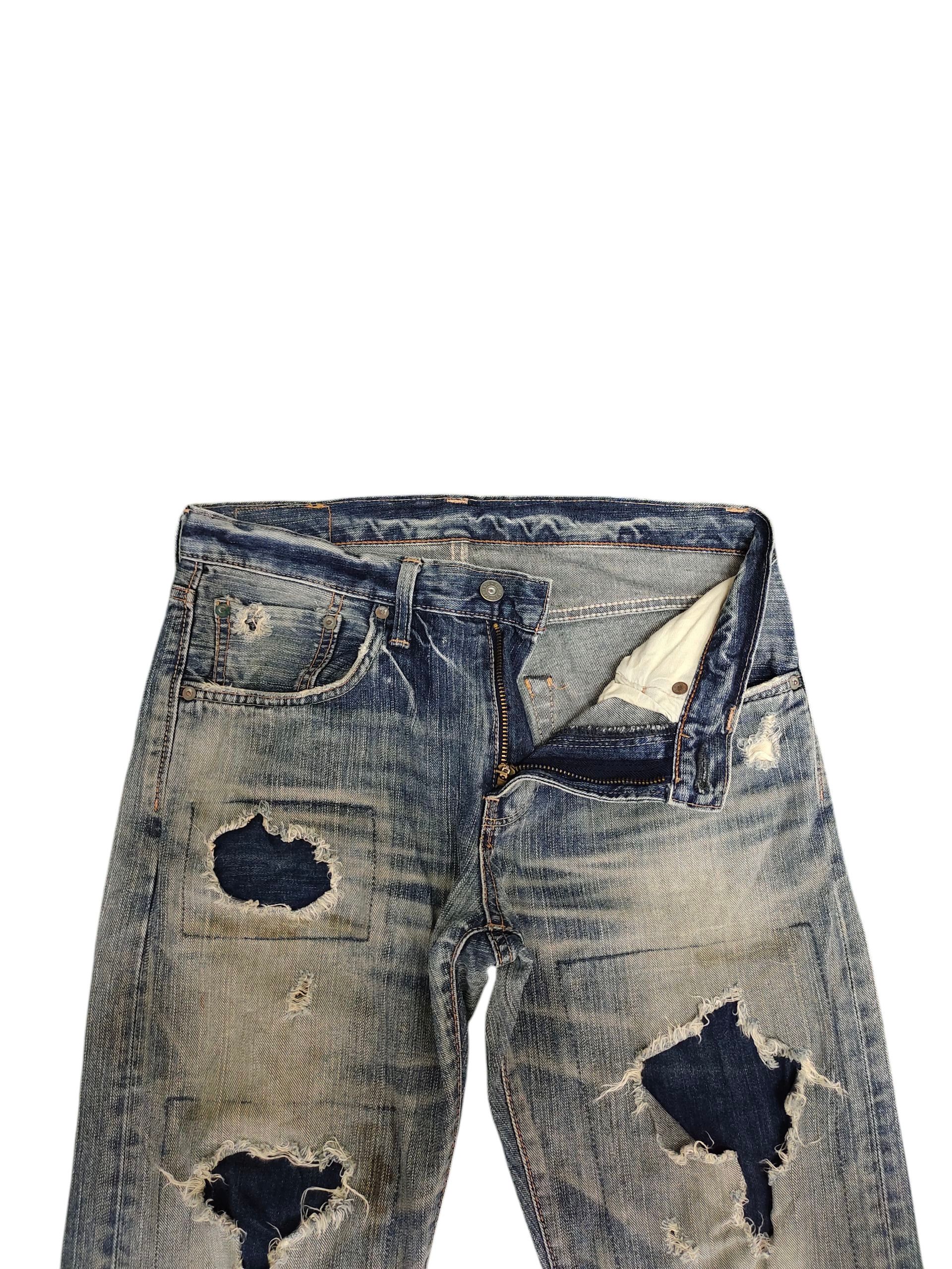 Kapital Vintage 90s Edwin Boro Patchwork Clawmark Distress Jeans Size US 30 / EU 46 - 7 Thumbnail