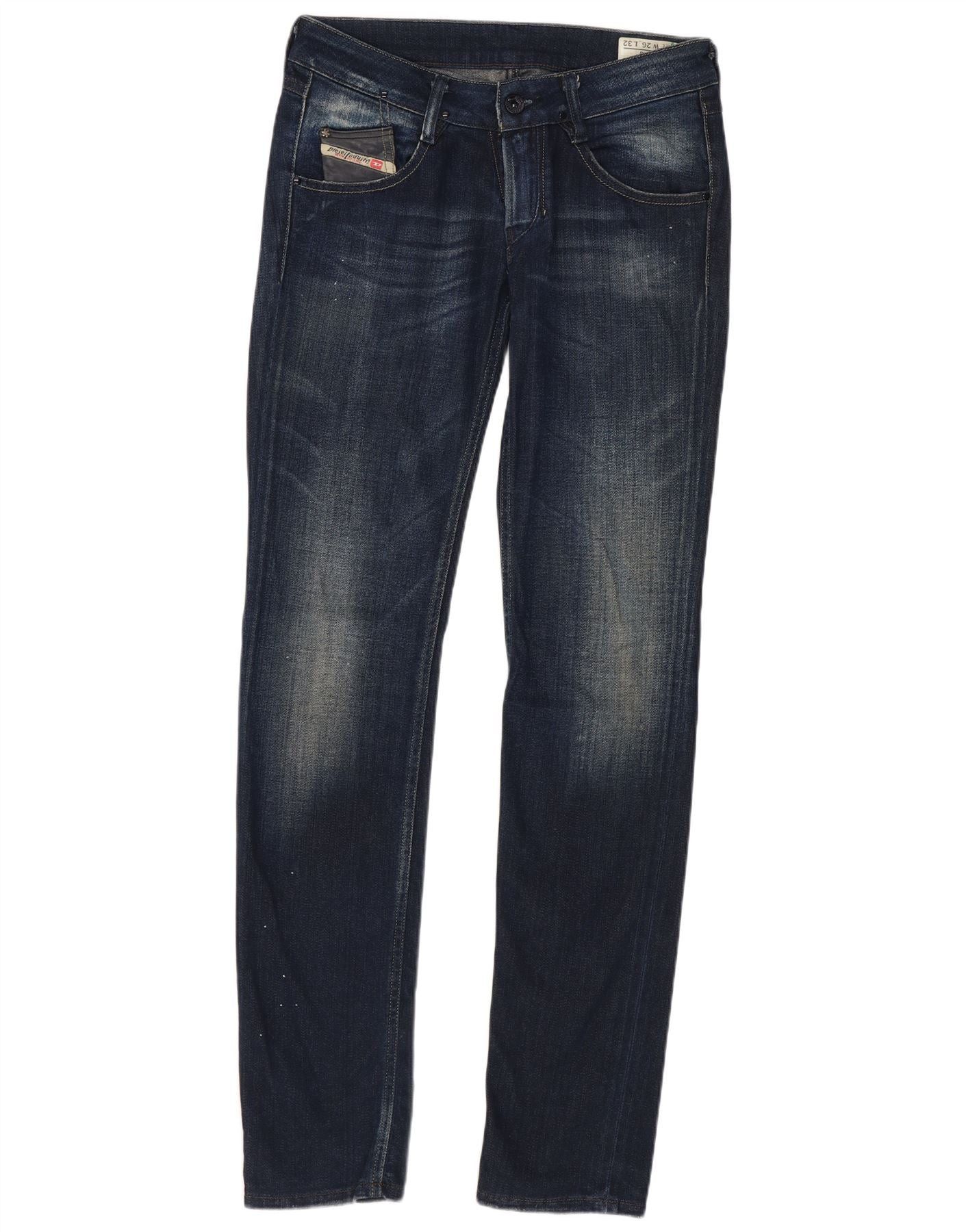 Diesel Womens Clush Low Waist Skinny Jeans W26 L32 Navy Blue Cotton Size 26" / US 2 / IT 38 - 1 Thumbnail