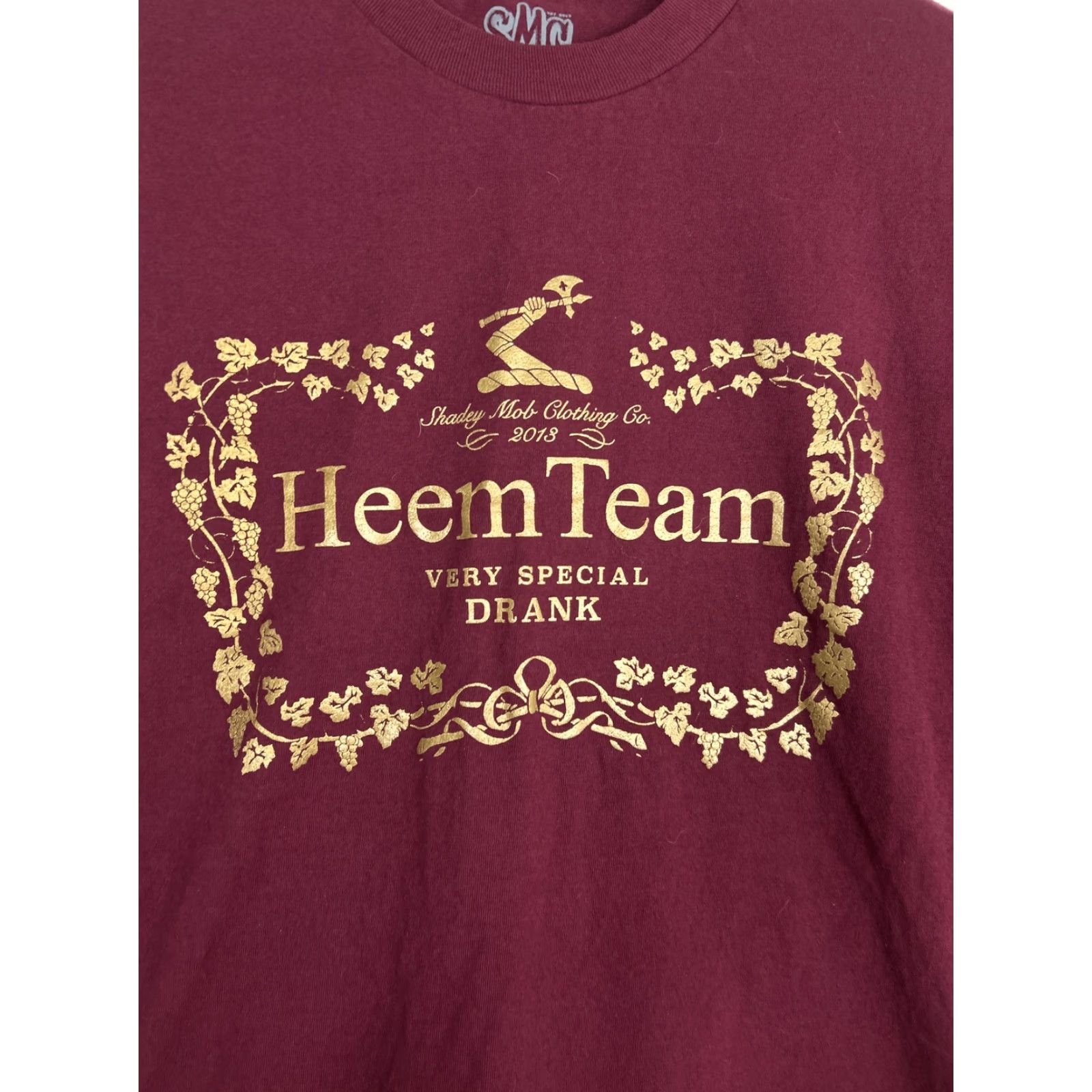 Vintage VINTAGE Shady Mob Clothing T-Shirt Mens XL Short Sleeve Maroon Gold Heem Team Drank Size US XL / EU 56 / 4 - 5 Thumbnail