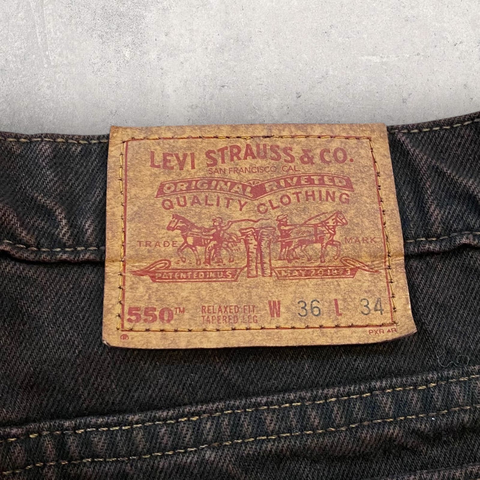 Levi's × Vintage Vintage 90s Levi's 550 Brown Earth Tone Denim Relaxed Jeans Size US 34 / EU 50 - 7 Thumbnail