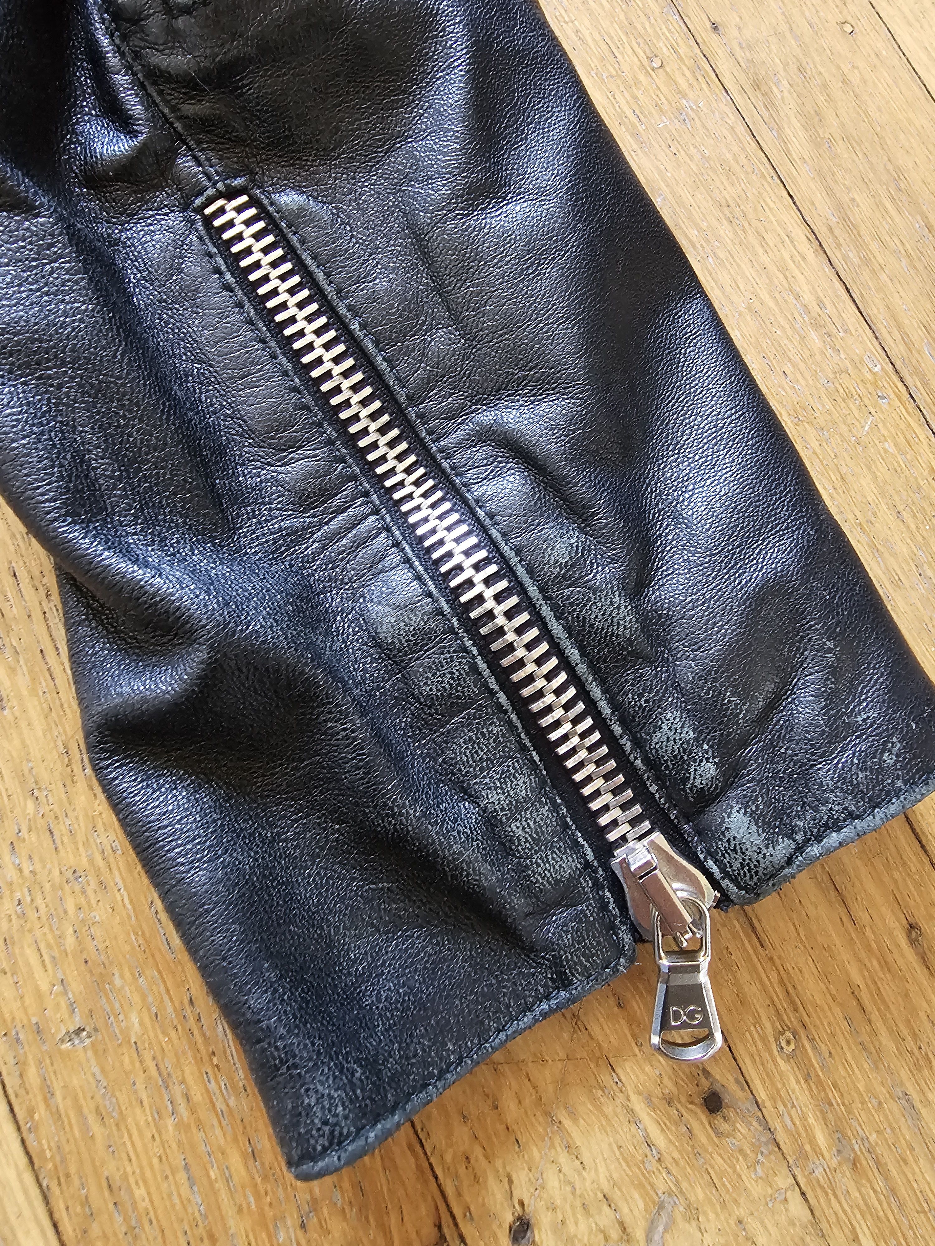 Dolce & Gabbana D&G 2002 Convertible Leather Moto Jacket Size US M / EU 48-50 / 2 - 15 Thumbnail